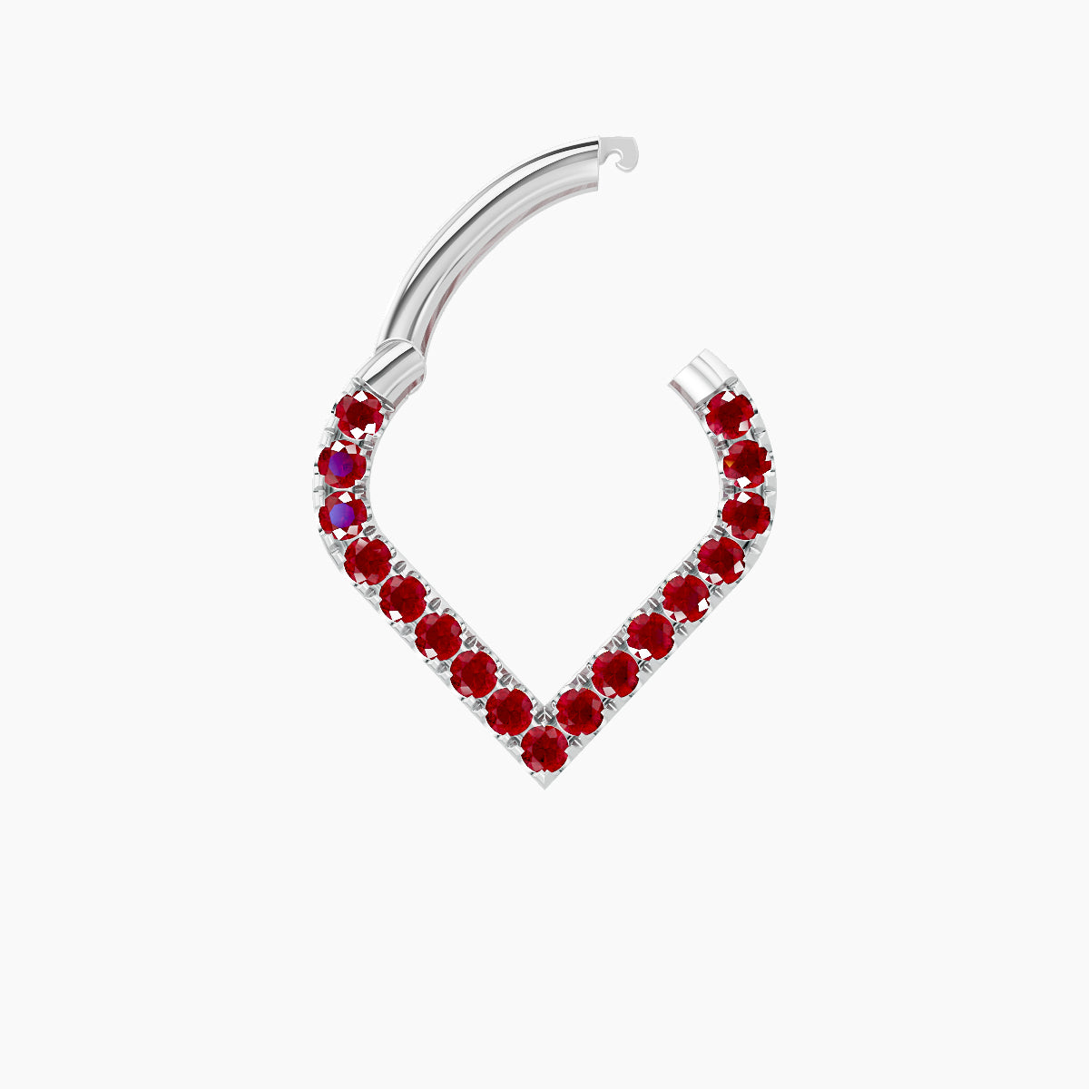Cora | 18k White Gold 6.5 mm Ruby Daith Piercing