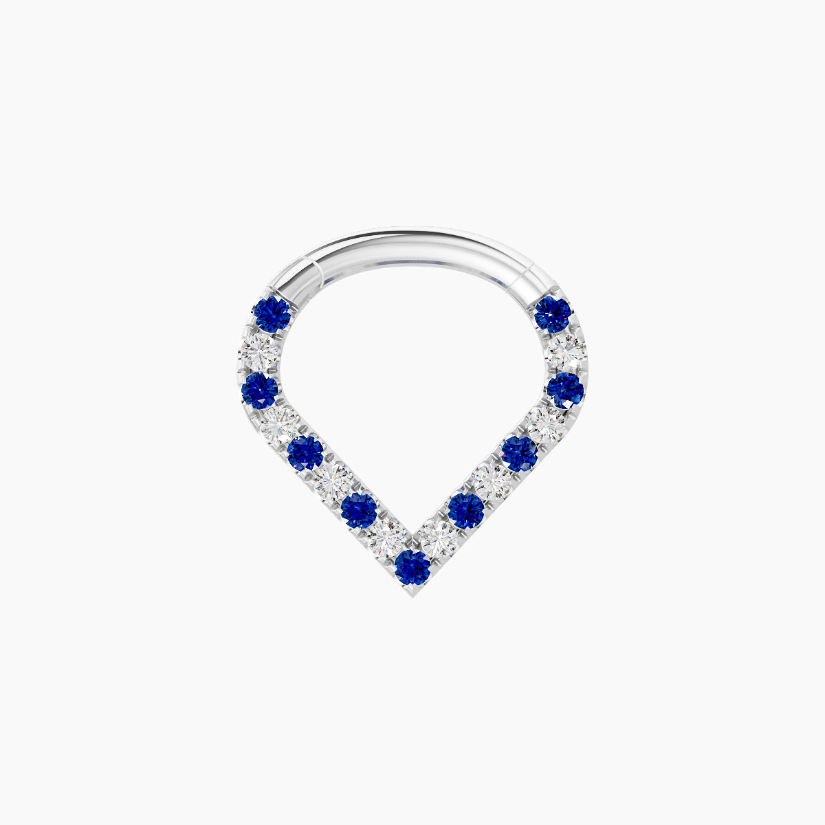 Cora | 18k White Gold 6.5 mm Sapphire & Diamond Daith Piercing
