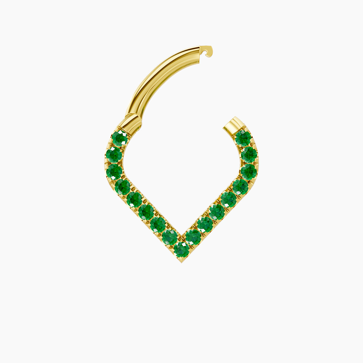 Cora | 18k Yellow Gold 6.5 mm Emerald Daith Piercing
