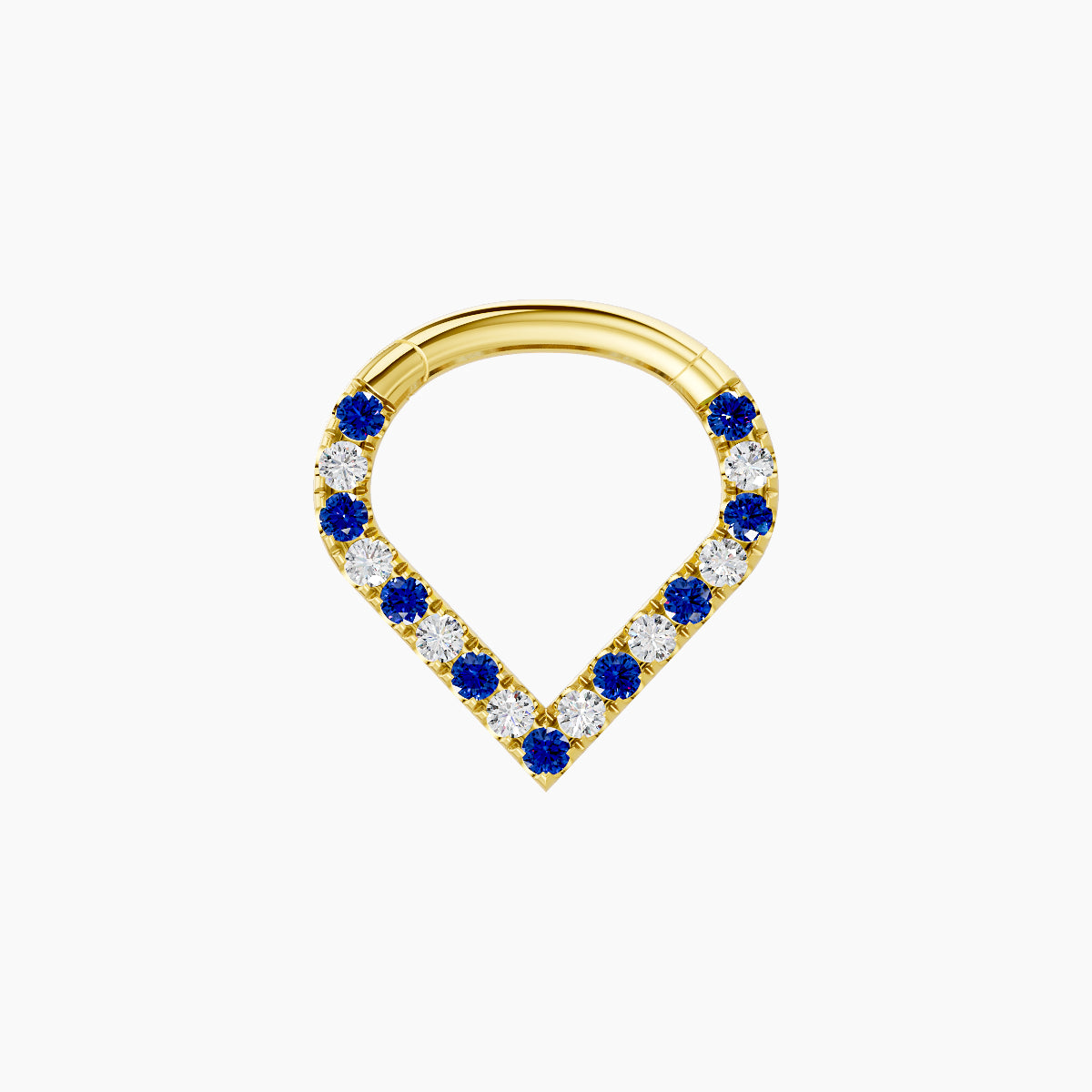 Cora | 18k Yellow Gold 6.5 mm Sapphire & Diamond Daith Piercing