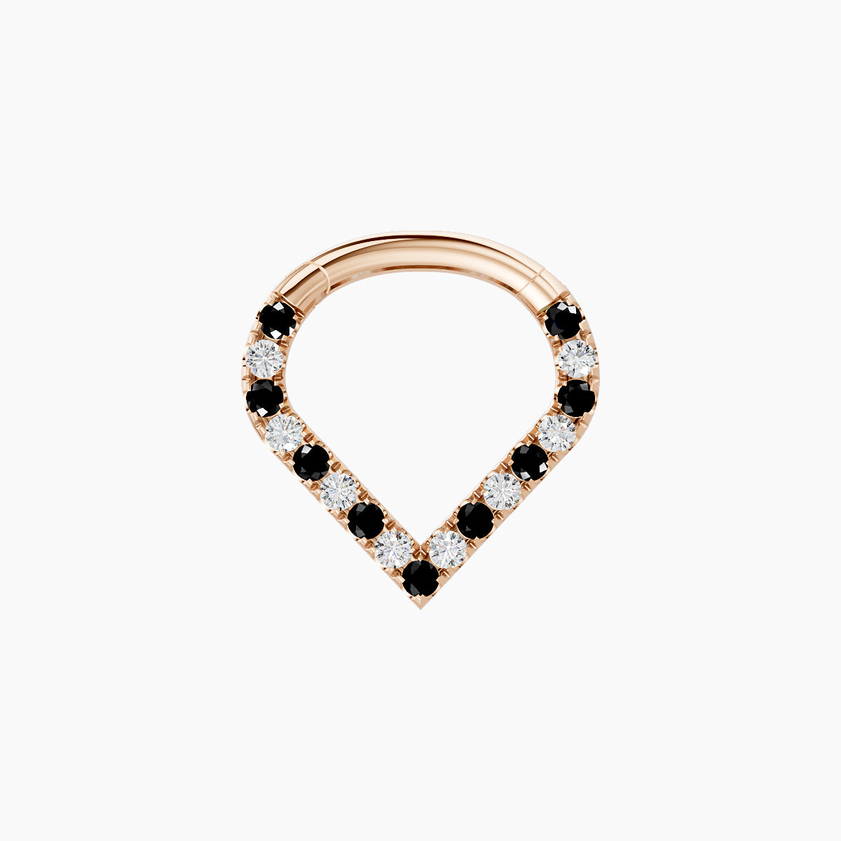 Cora | 18k Rose Gold 6.5 mm Black Diamond & Diamond Septum Piercing