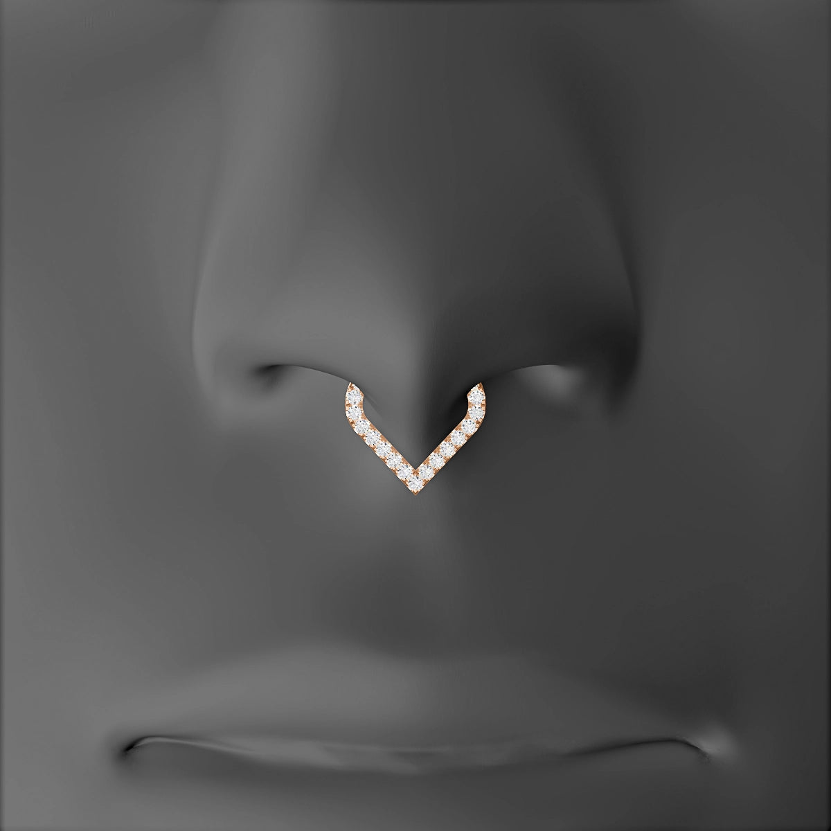 Cora | 18k Rose Gold 6.5 mm Diamond Septum Piercing