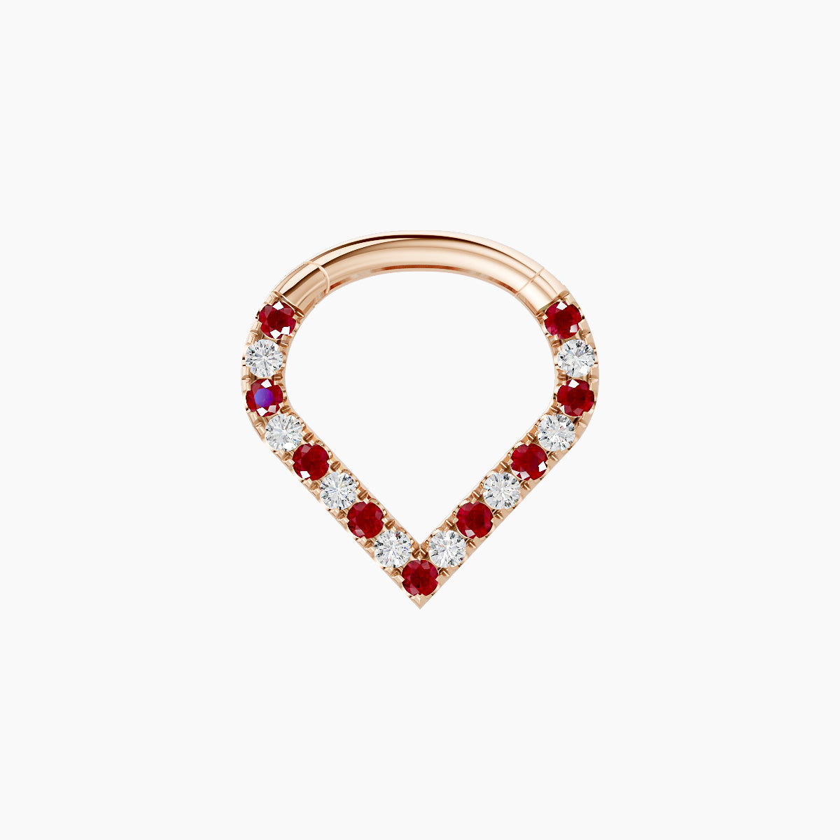 Cora | 18k Rose Gold 6.5 mm Ruby & Diamond Septum Piercing