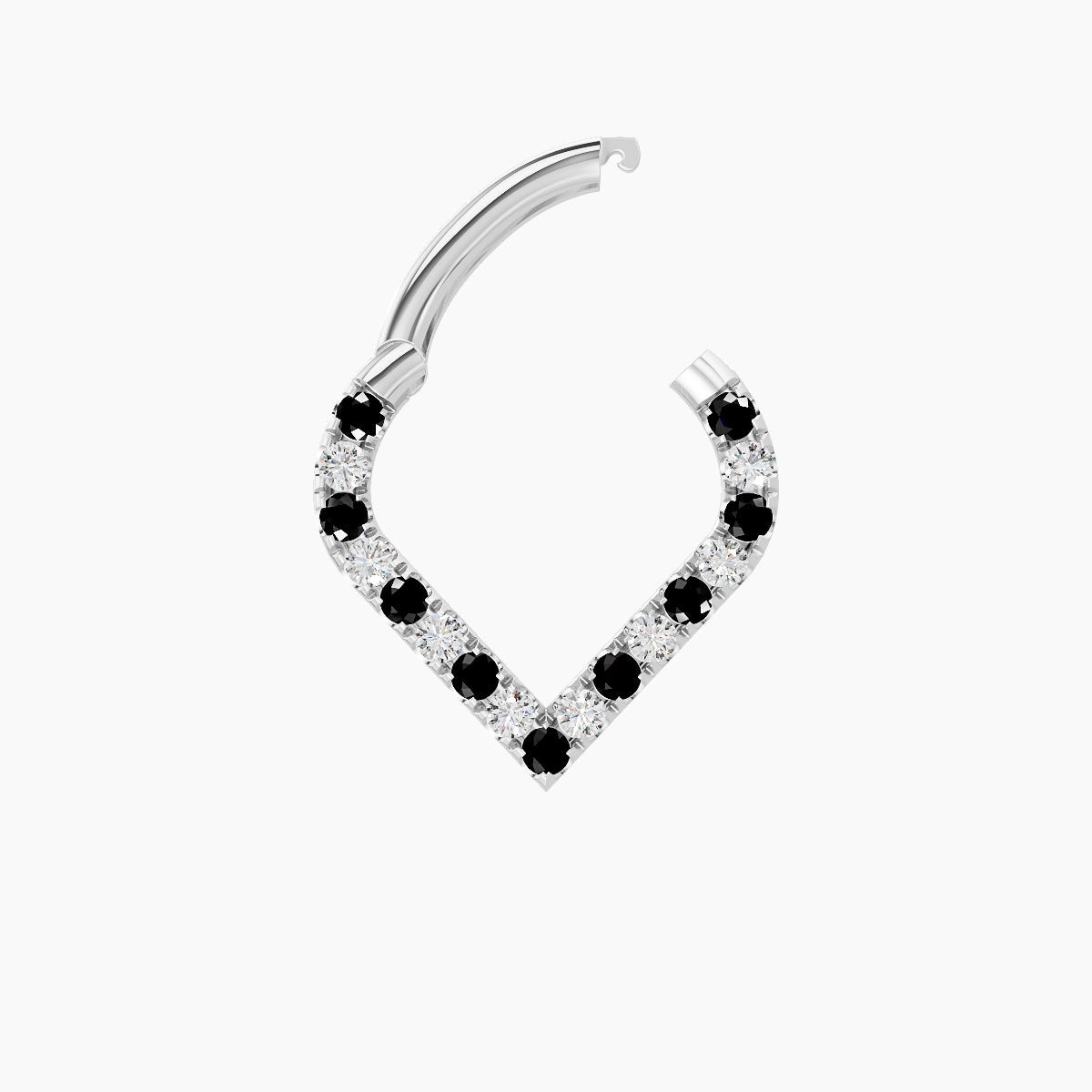 Cora | 18k White Gold 6.5 mm Black Diamond & Diamond Septum Piercing