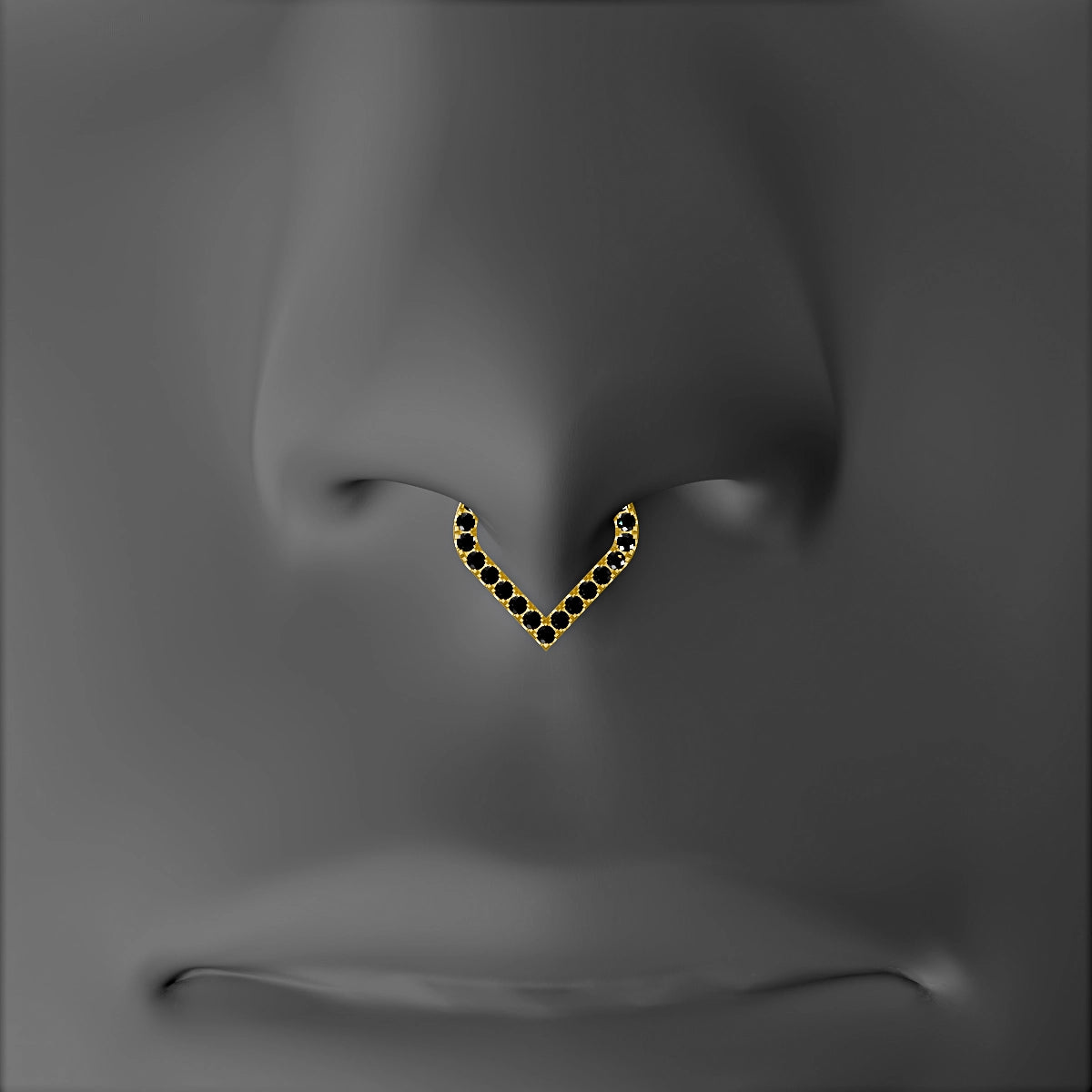 Cora | 18k Yellow Gold 6.5 mm Black Diamond Septum Piercing