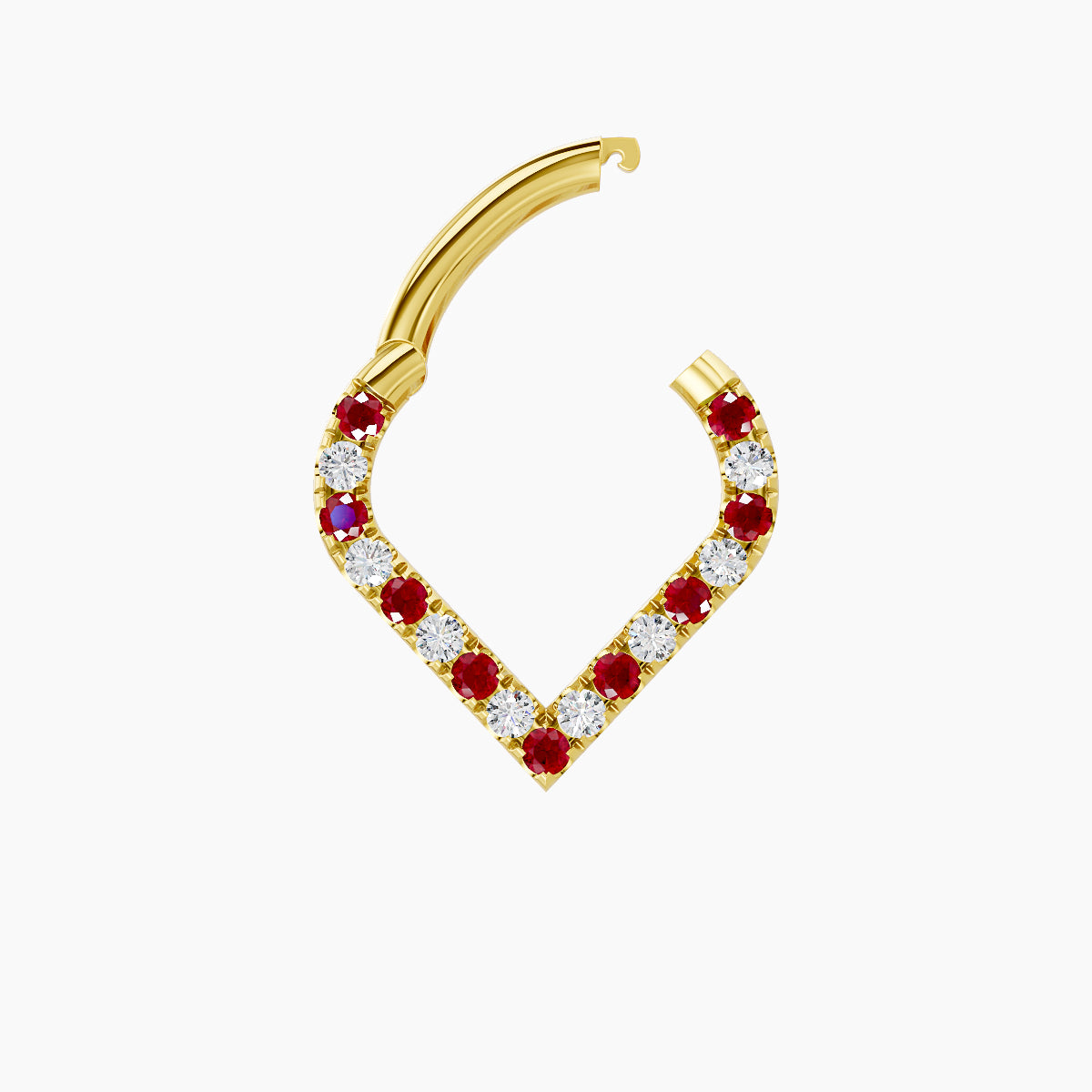 Cora | 18k Yellow Gold 6.5 mm Ruby & Diamond Septum Piercing