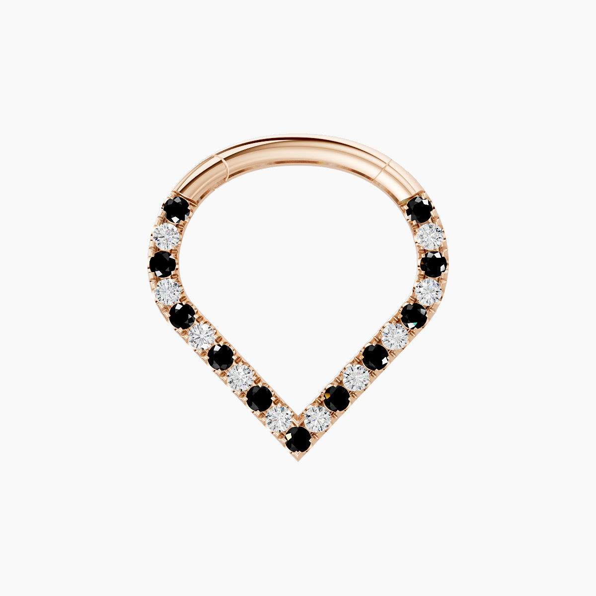 Cora | 18k Rose Gold 8 mm Black Diamond & Diamond Daith Piercing