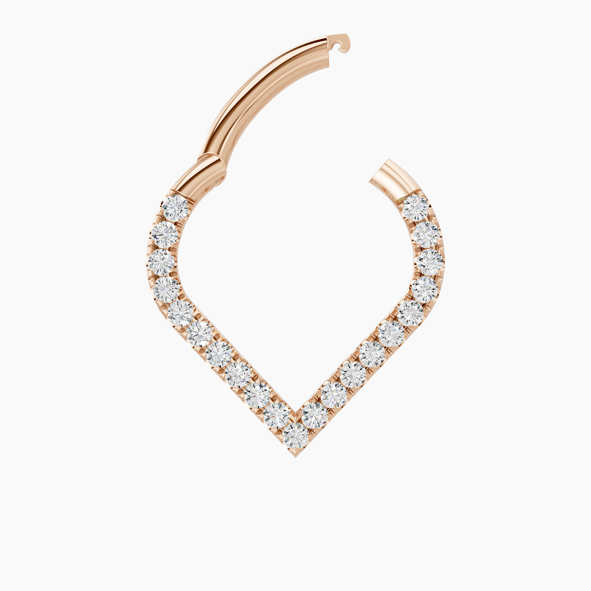 Cora | 18k Rose Gold 8 mm Diamond Daith Piercing