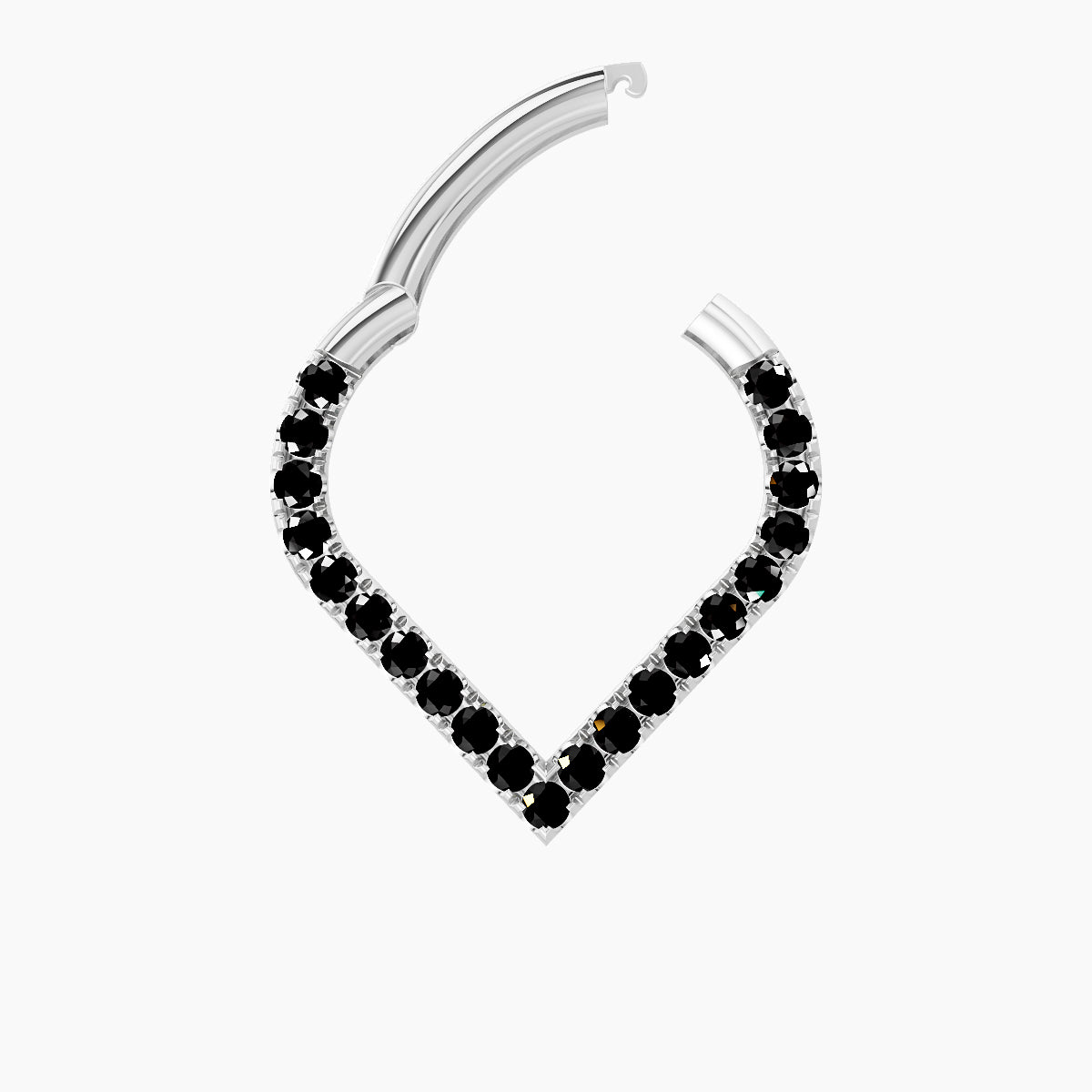 Cora | 18k White Gold 8 mm Black Diamond Daith Piercing