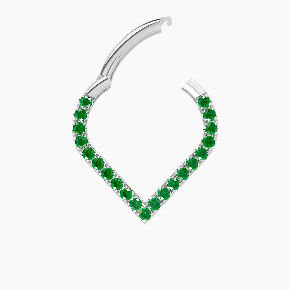Cora | 18k White Gold 8 mm Emerald Daith Piercing