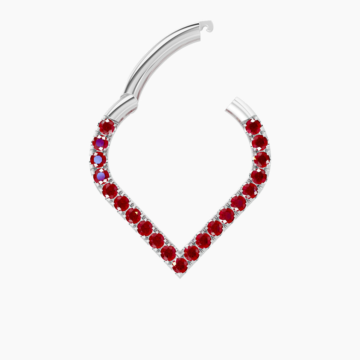 Cora | 18k White Gold 8 mm Ruby Daith Piercing