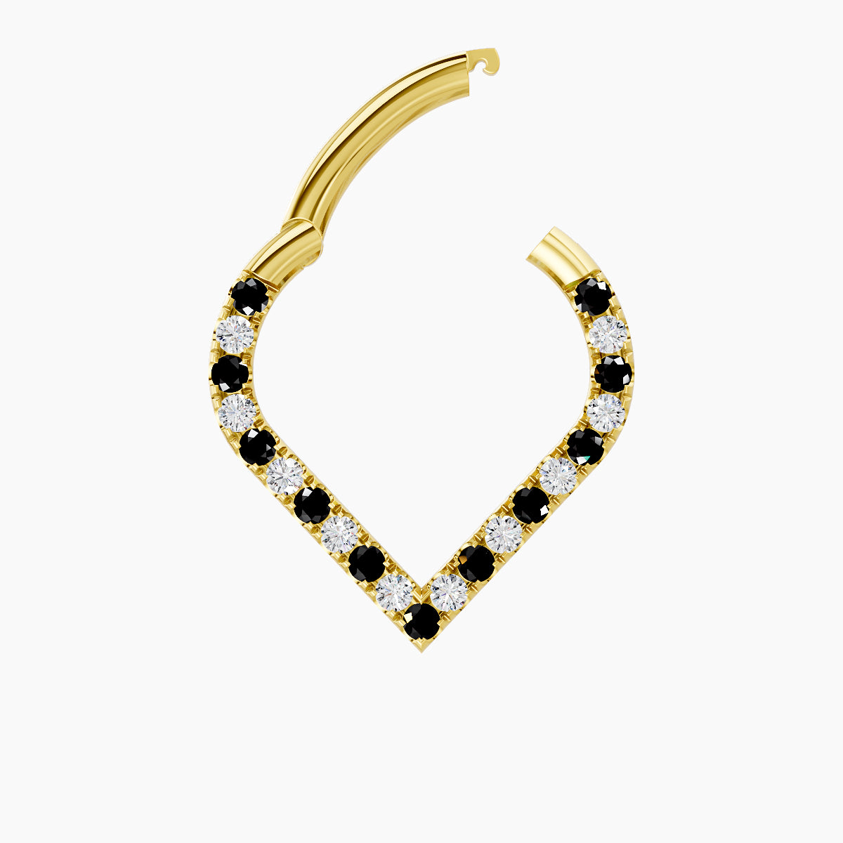 Cora | 18k Yellow Gold 8 mm Black Diamond & Diamond Daith Piercing