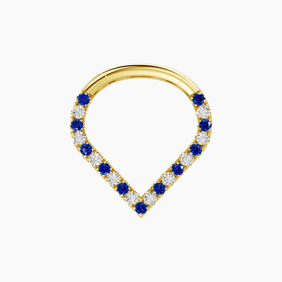 Cora | 18k Yellow Gold 8 mm Sapphire & Diamond Daith Piercing