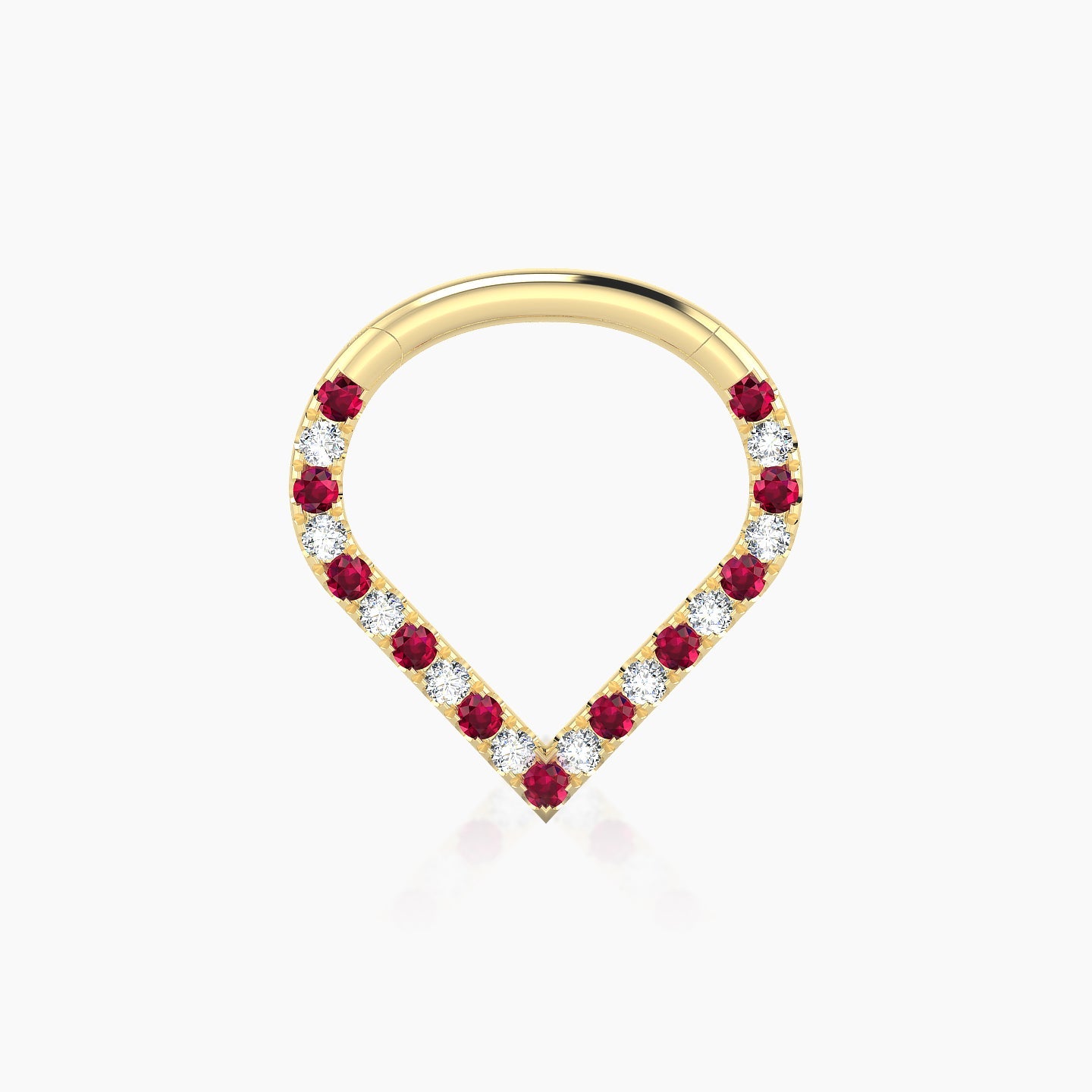 Cora | 18k Yellow Gold 8 mm Ruby & Diamond Daith Piercing