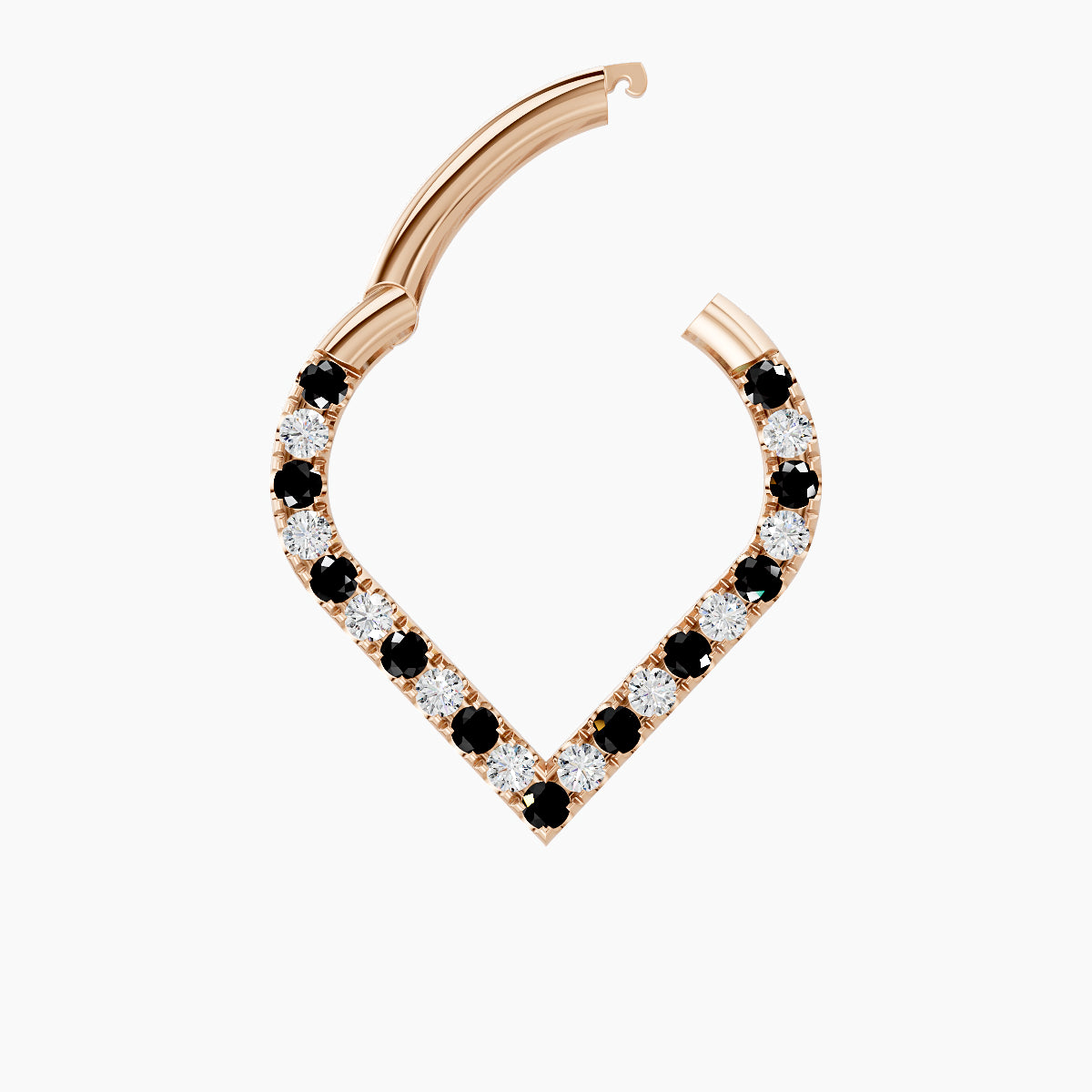 Cora | 18k Rose Gold 8 mm Black Diamond & Diamond Septum Piercing