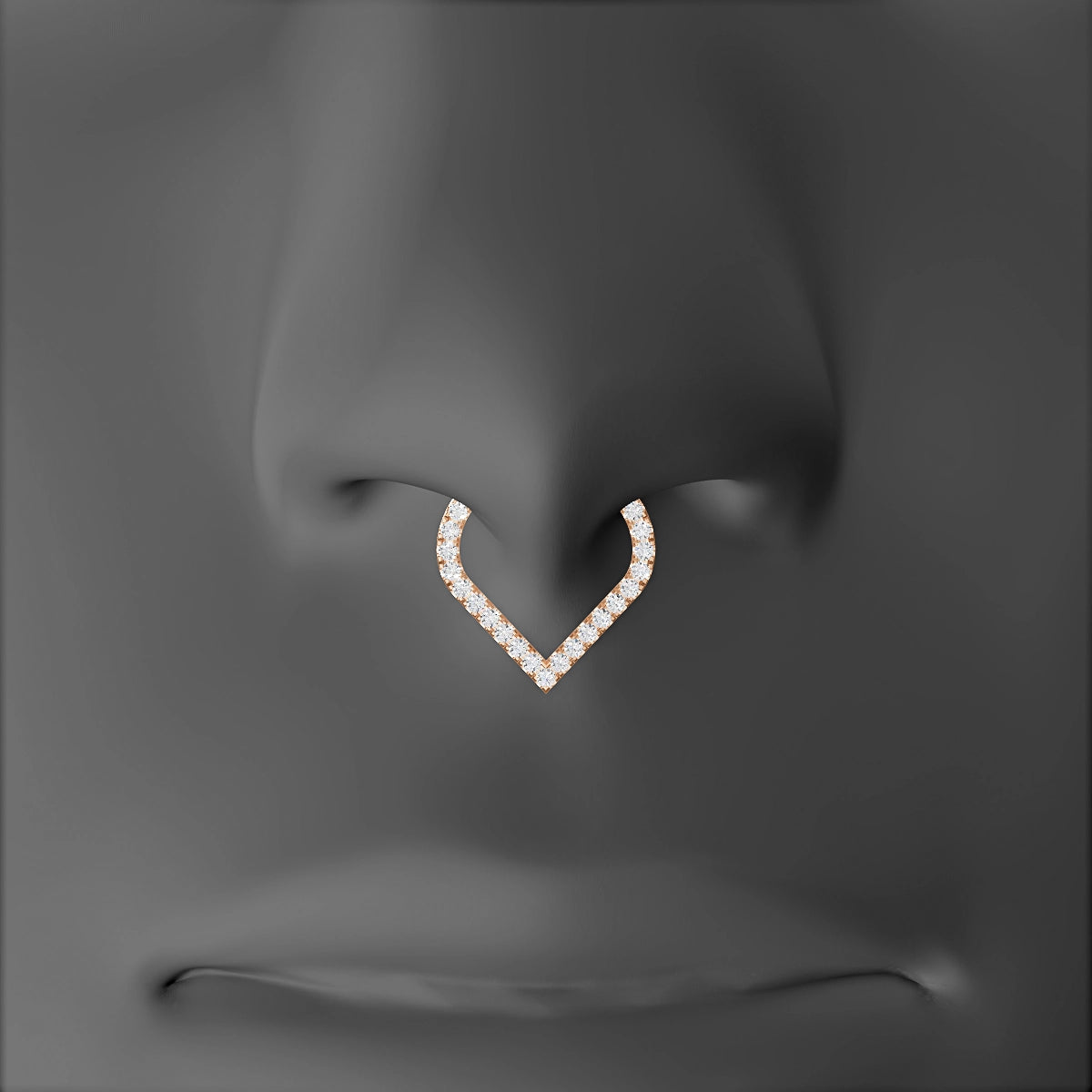 Cora | 18k Rose Gold 8 mm Diamond Septum Piercing