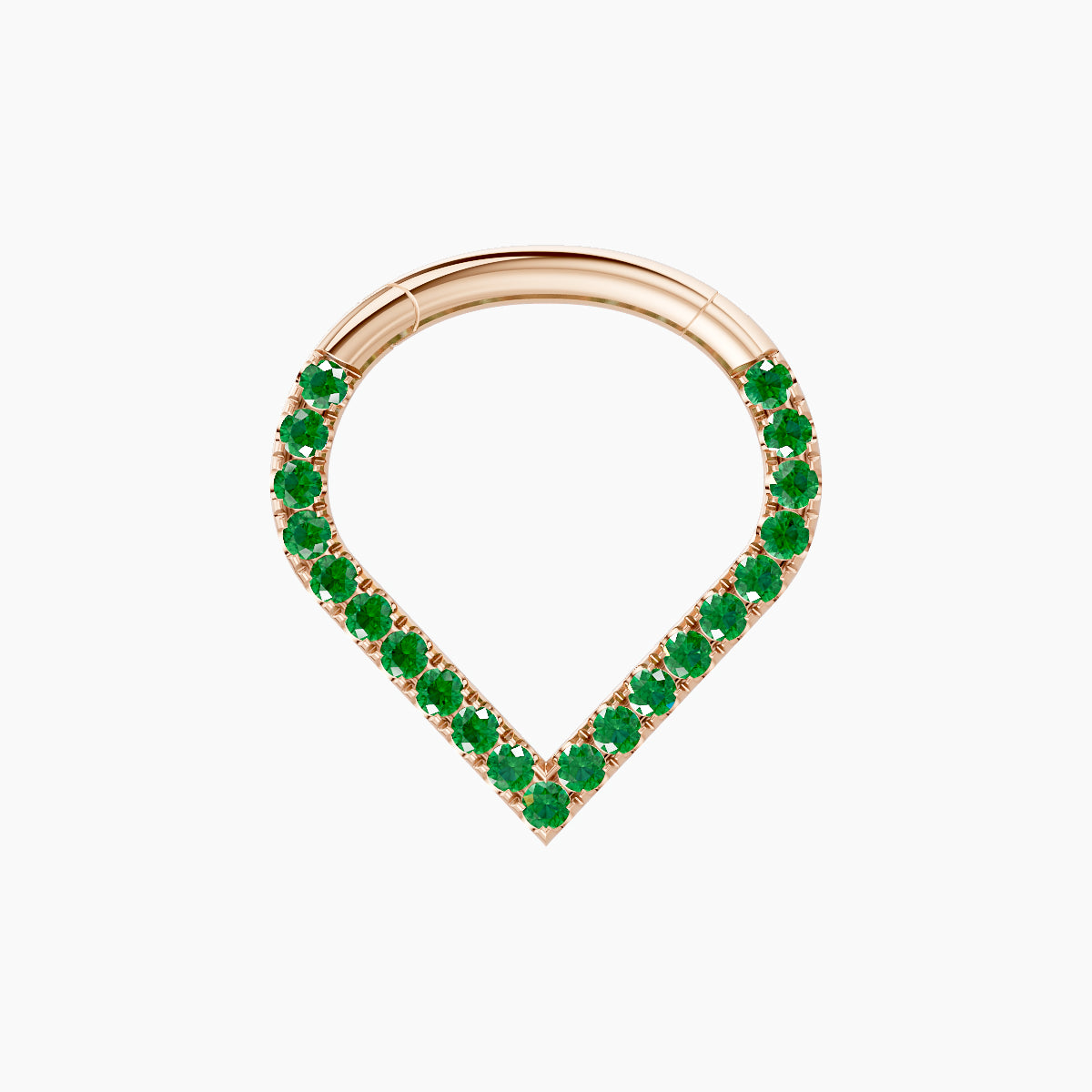 Cora | 18k Rose Gold 8 mm Emerald Septum Piercing