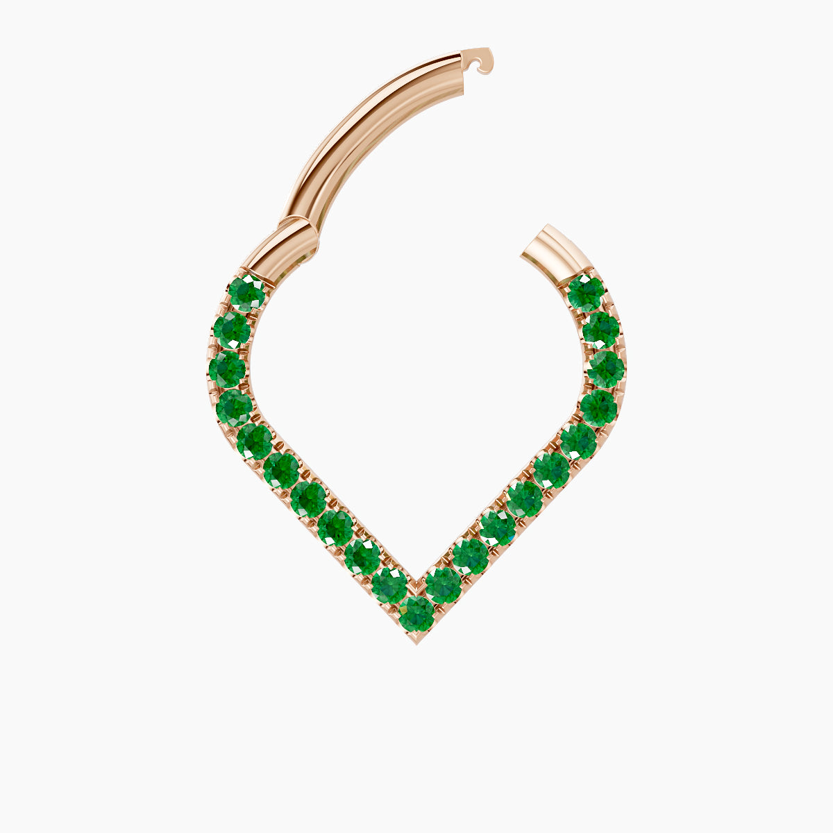 Cora | 18k Rose Gold 8 mm Emerald Septum Piercing