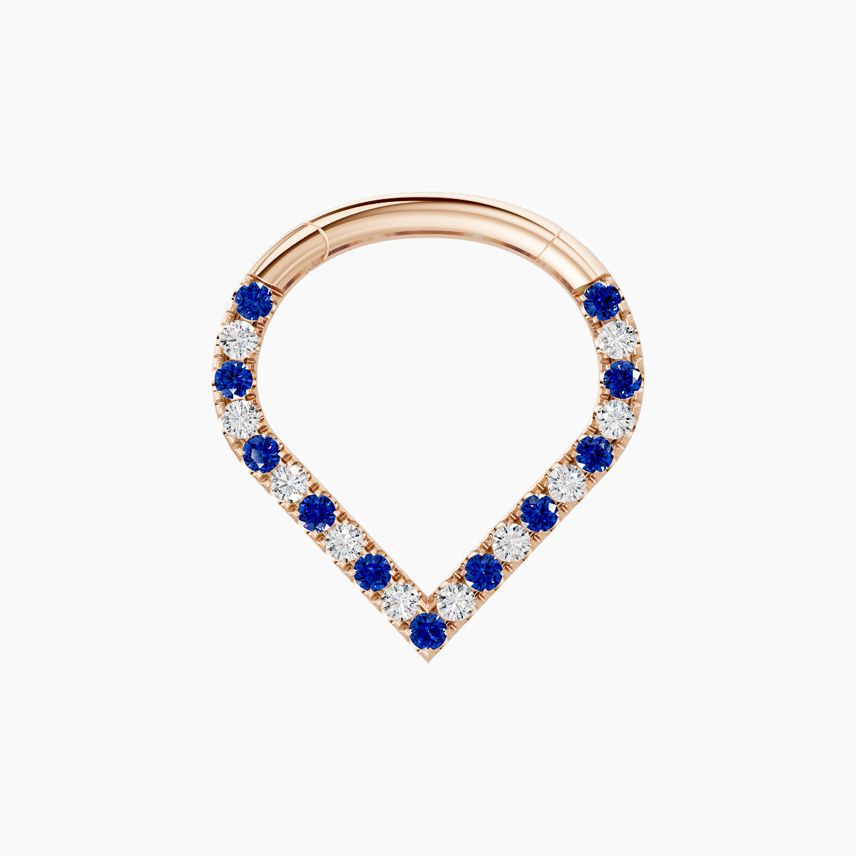 Cora | 18k Rose Gold 8 mm Sapphire & Diamond Septum Piercing