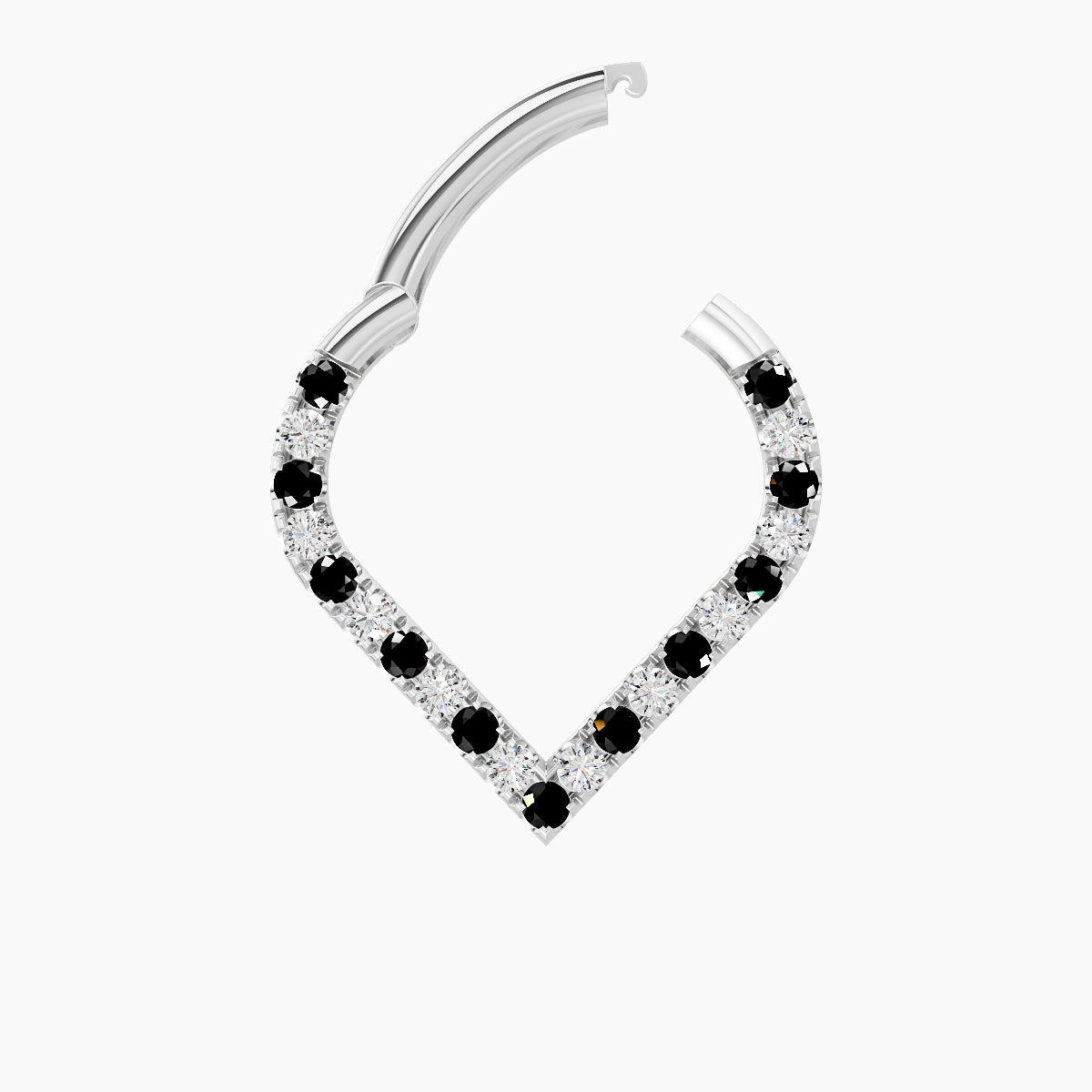 Cora | 18k White Gold 8 mm Black Diamond & Diamond Septum Piercing