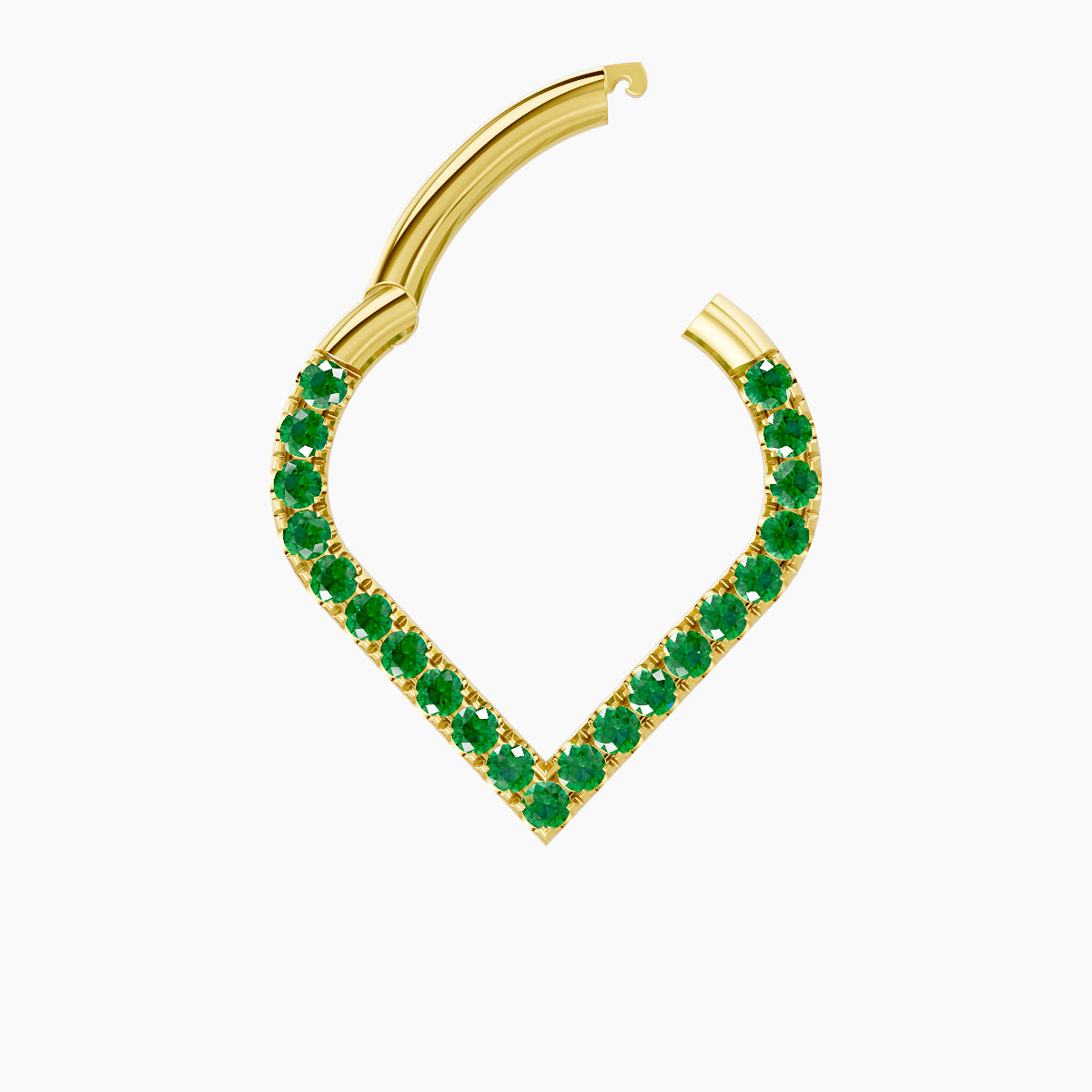 Cora | 18k Yellow Gold 8 mm Emerald Septum Piercing