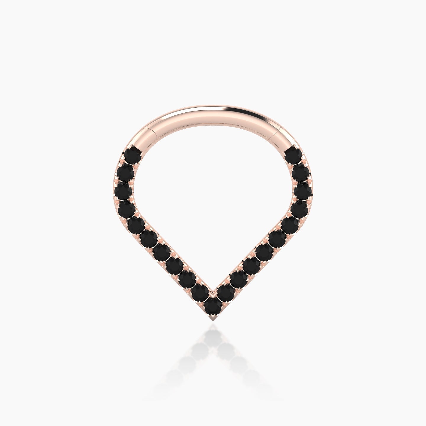 Cora | 18k Rose Gold 8 mm Black Diamond Septum Piercing