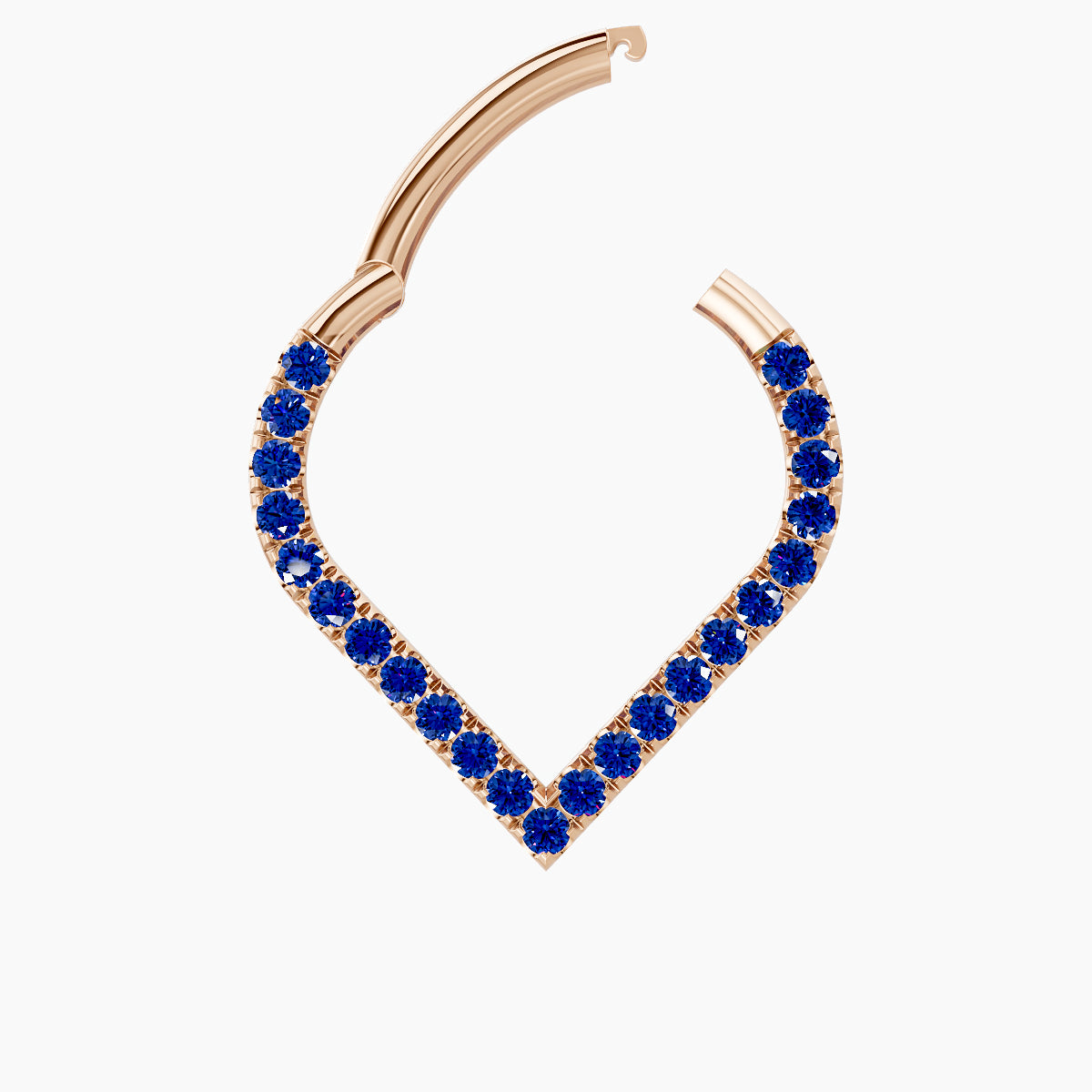Cora | 18k Rose Gold 9.5 mm Sapphire Daith Piercing