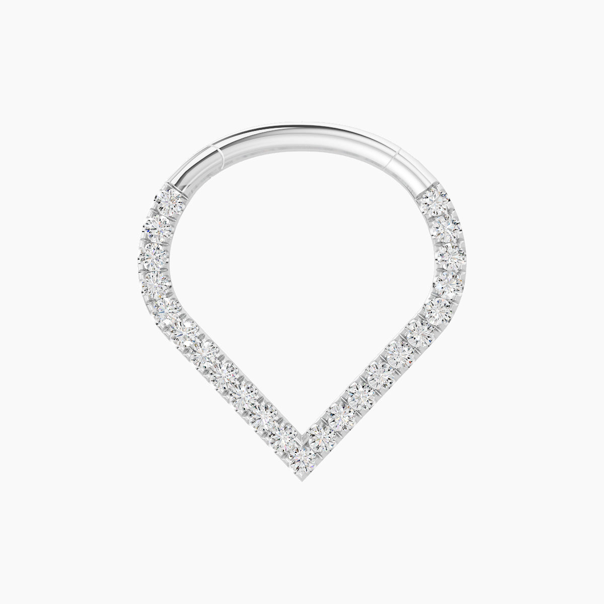Cora | 18k White Gold 9.5 mm Diamond Daith Piercing