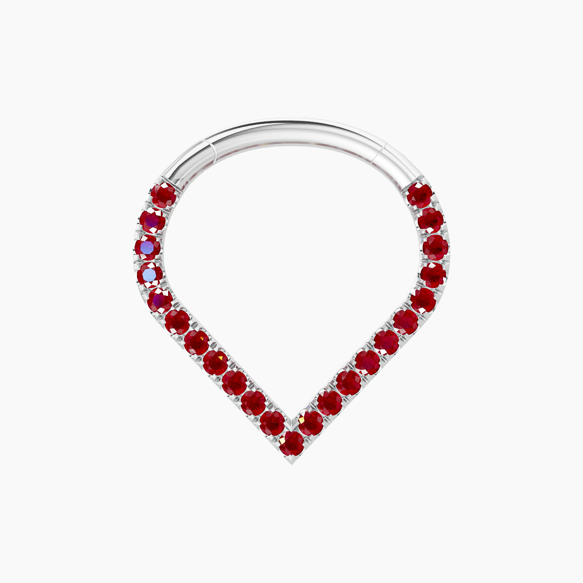 Cora | 18k White Gold 9.5 mm Ruby Daith Piercing