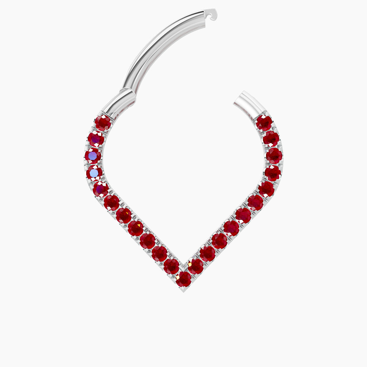 Cora | 18k White Gold 9.5 mm Ruby Daith Piercing