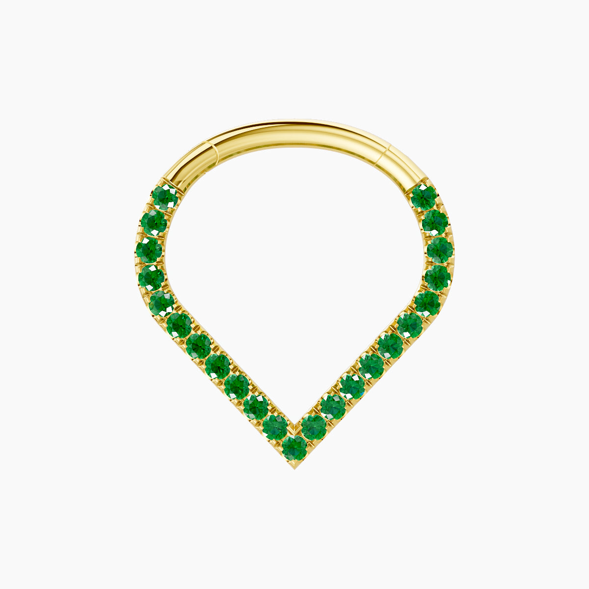 Cora | 18k Yellow Gold 9.5 mm Emerald Daith Piercing