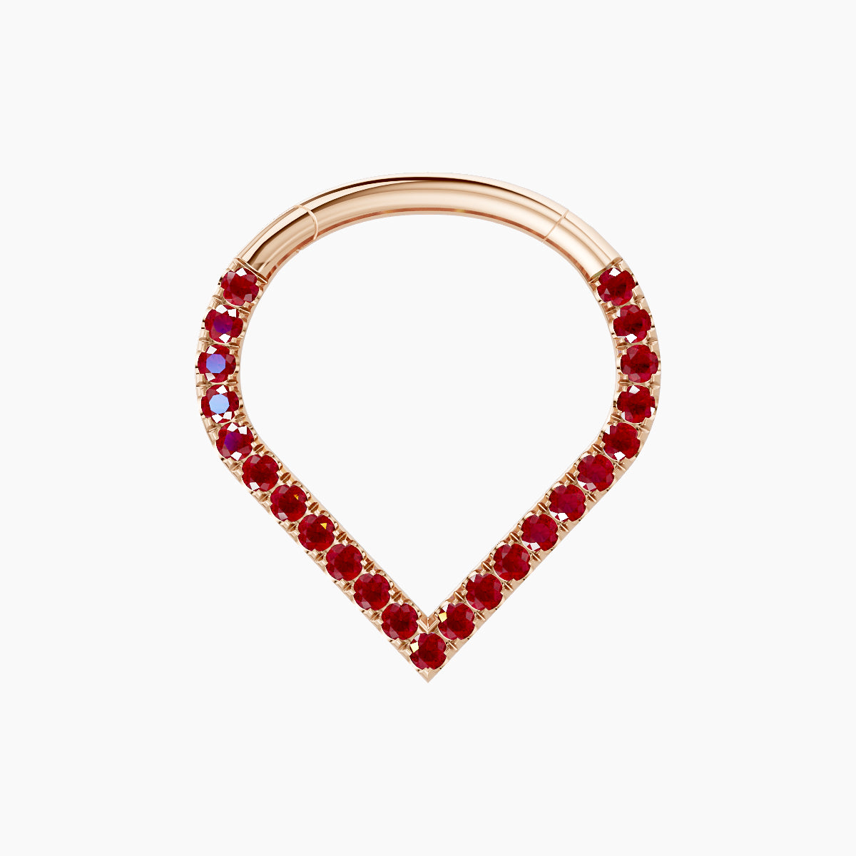 Cora | 18k Rose Gold 9.5 mm Ruby Septum Piercing