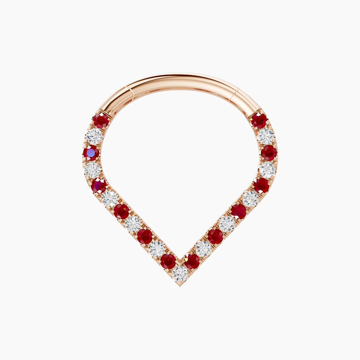 Cora | 18k Rose Gold 9.5 mm Ruby & Diamond Septum Piercing