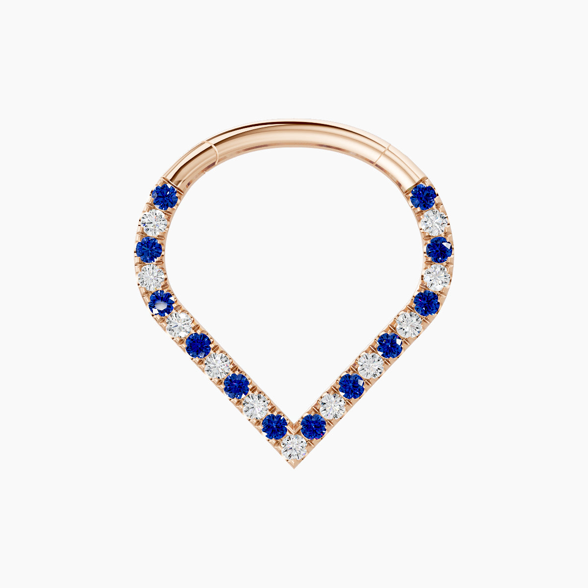 Cora | 18k Rose Gold 9.5 mm Sapphire & Diamond Septum Piercing