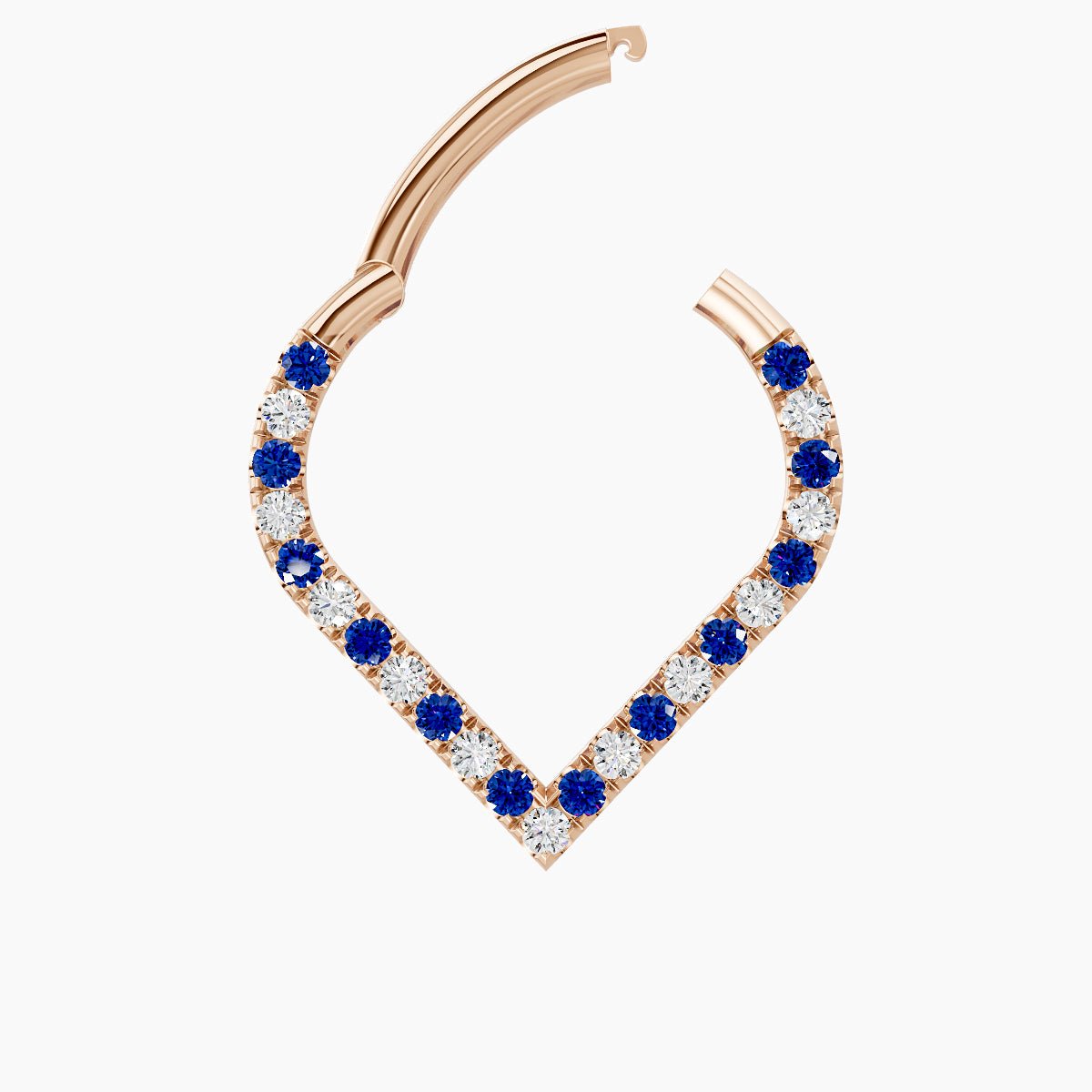 Cora | 18k Rose Gold 9.5 mm Sapphire & Diamond Septum Piercing