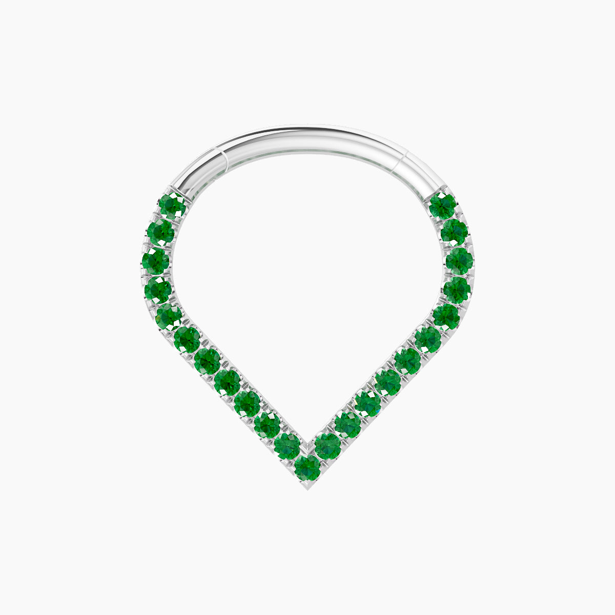 Cora | 18k White Gold 9.5 mm Emerald Septum Piercing