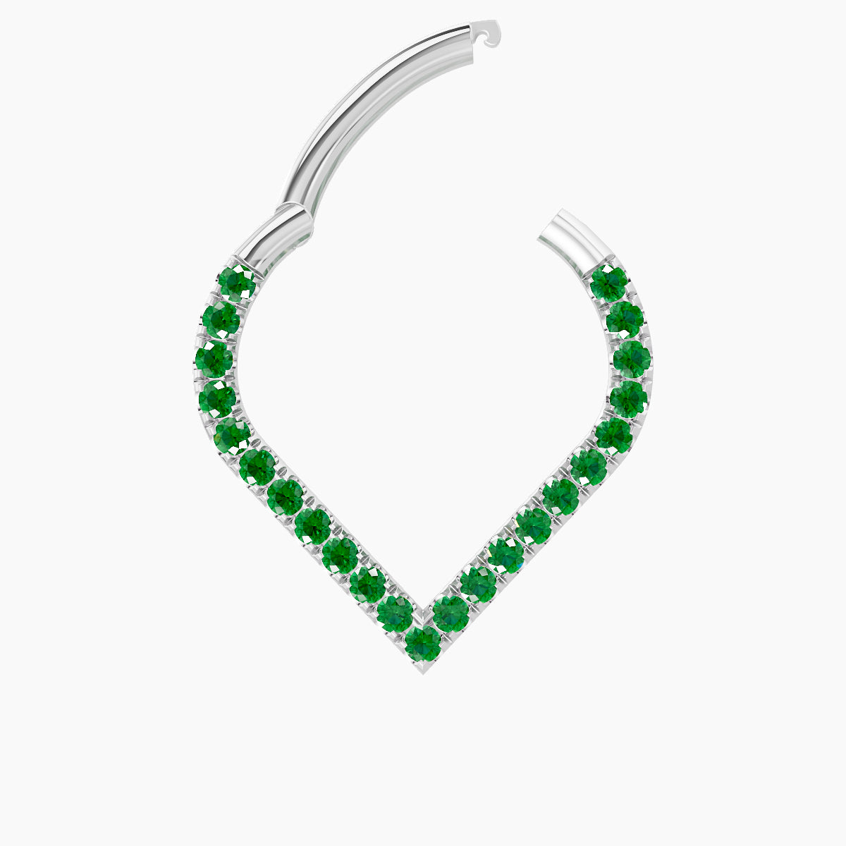 Cora | 18k White Gold 9.5 mm Emerald Septum Piercing