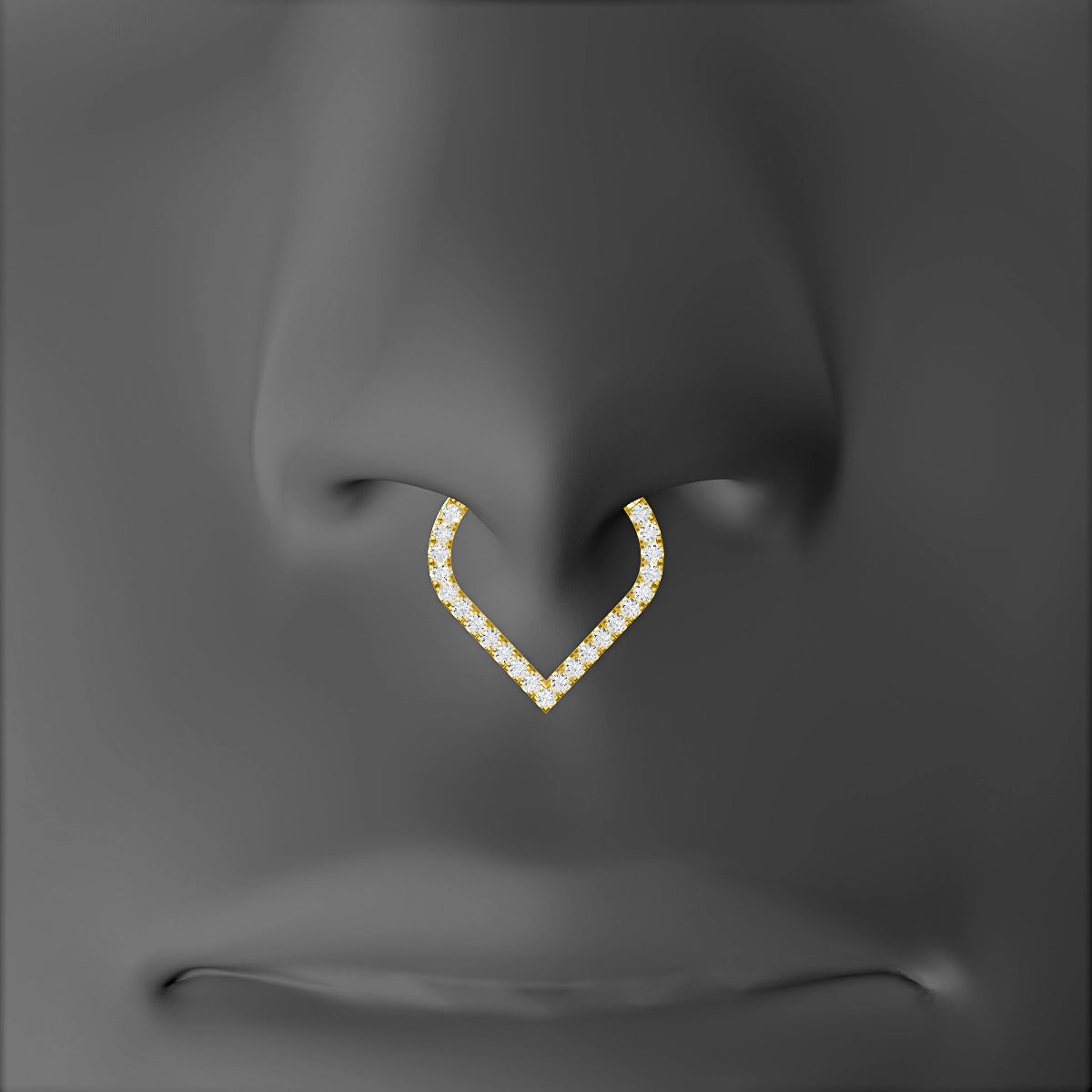 Cora | 18k Yellow Gold 9.5 mm Diamond Septum Piercing