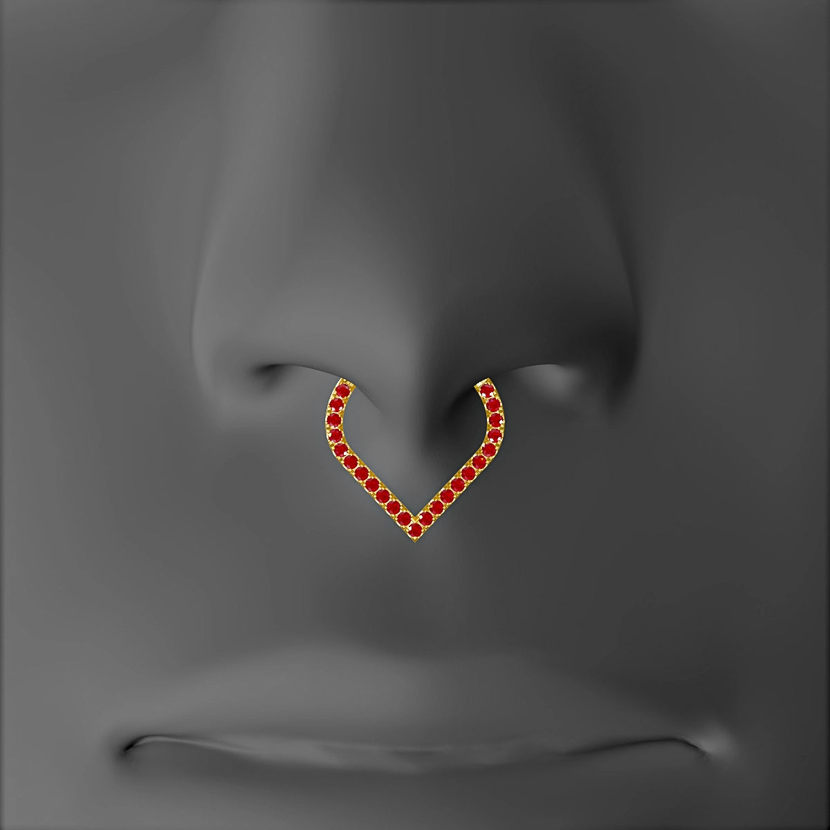 Cora | 18k Yellow Gold 9.5 mm Ruby Septum Piercing