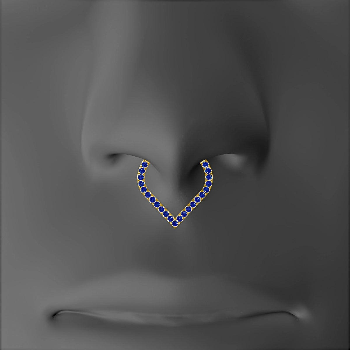 Cora | 18k Yellow Gold 9.5 mm Sapphire Septum Piercing