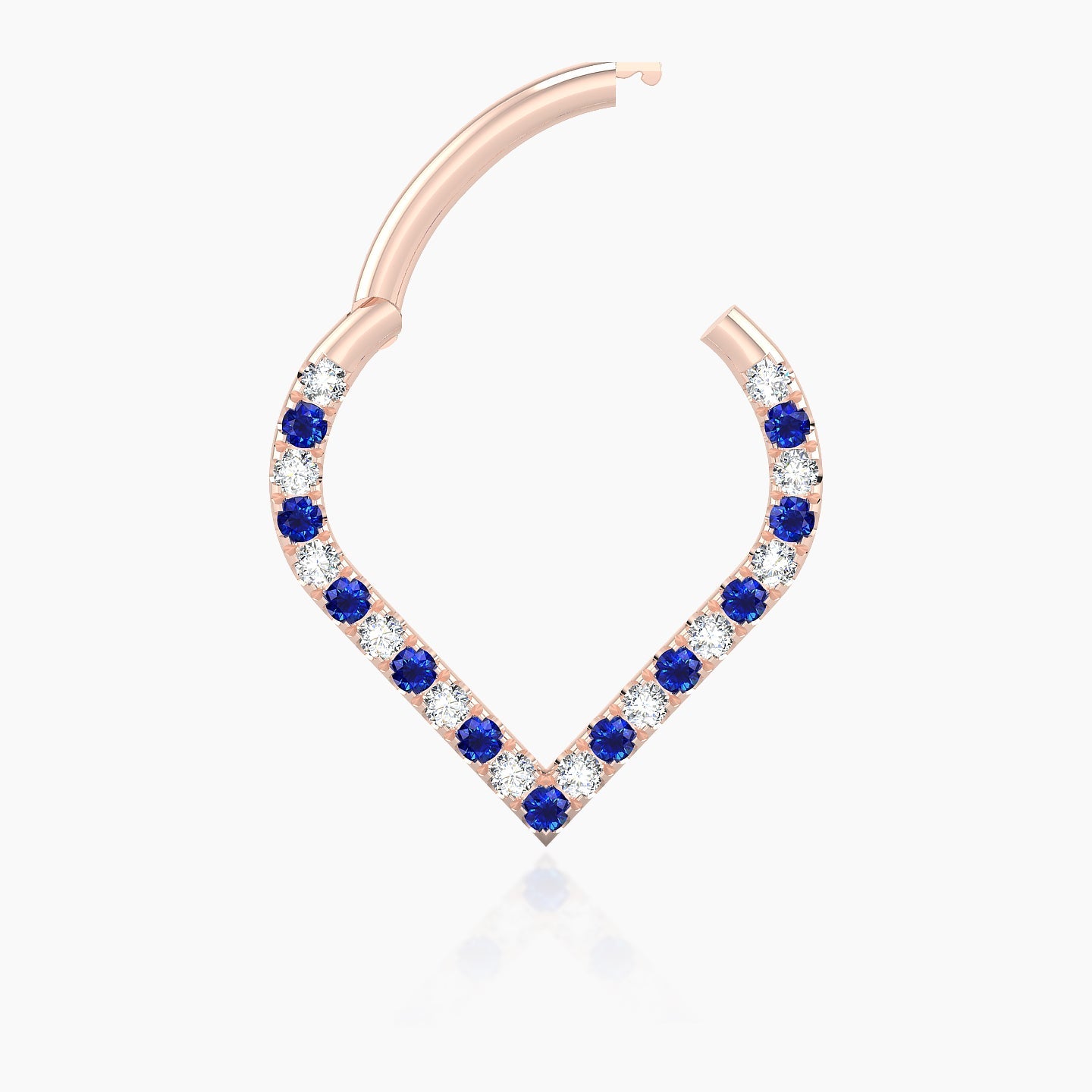 Cora | 18k Rose Gold 9.5 mm Sapphire & Diamond Septum Piercing