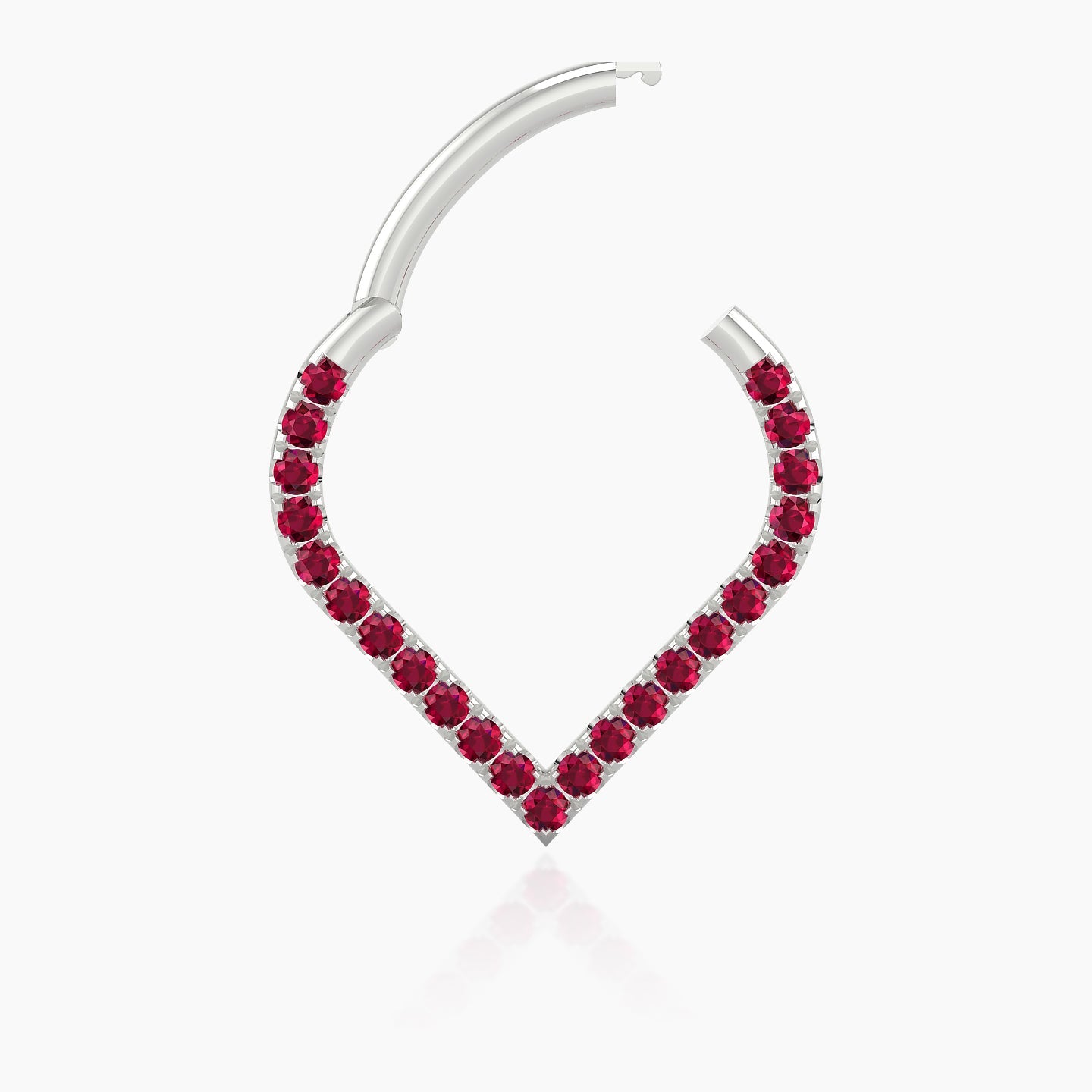 Cora | 18k White Gold 9.5 mm Ruby Septum Piercing