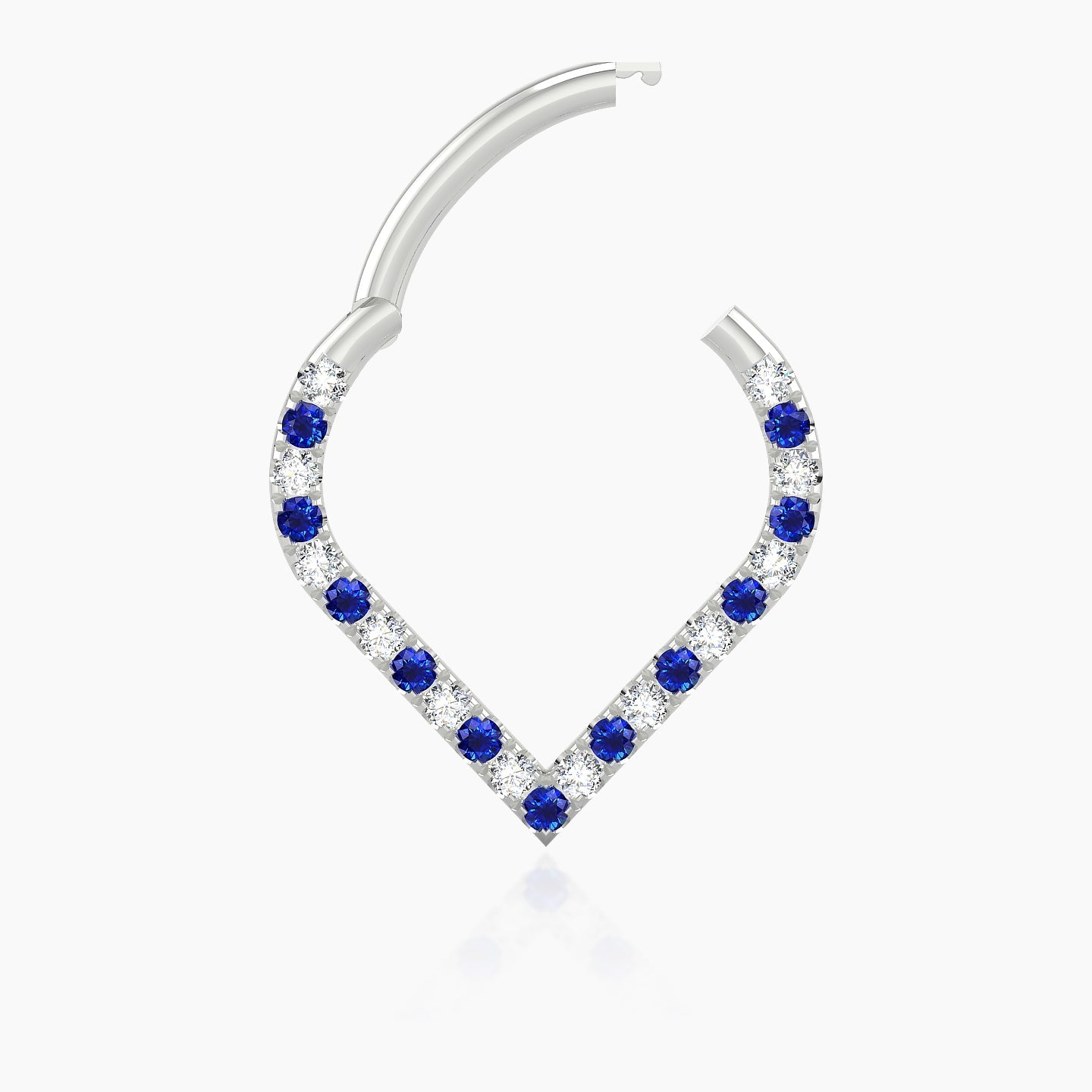Cora | 18k White Gold 9.5 mm Sapphire & Diamond Septum Piercing