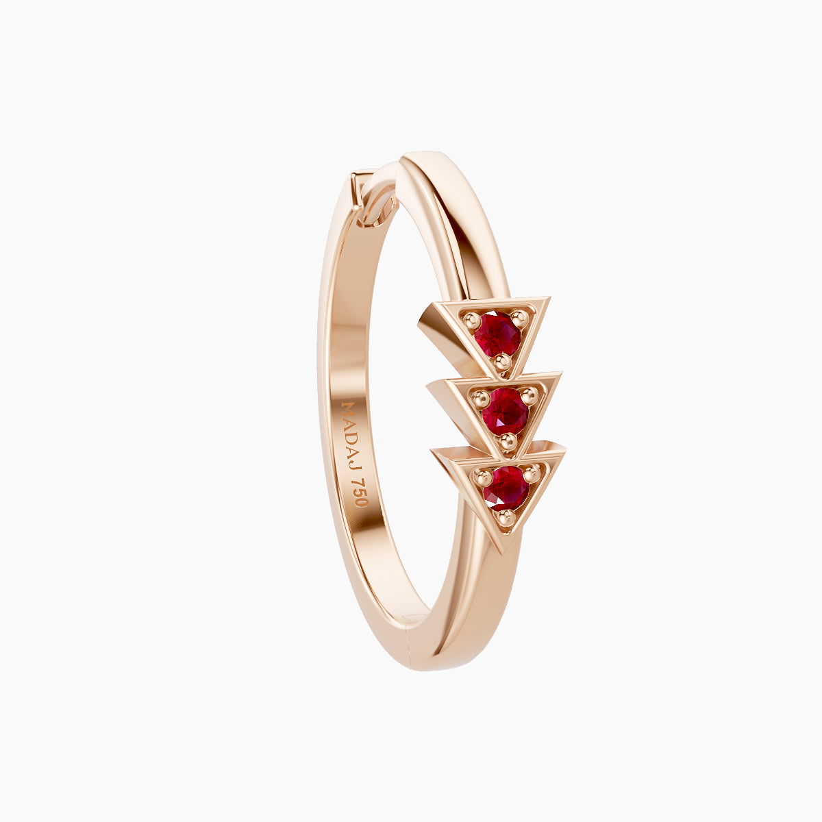 Cybele | 18k Rose Gold 11 mm Ruby Hoop Piercing