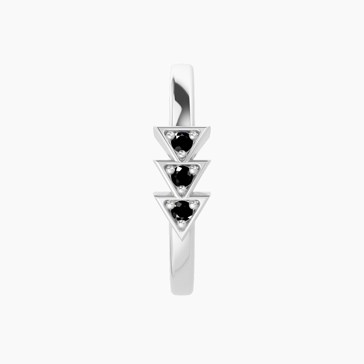 Cybele | 18k White Gold 11 mm Black Diamond Hoop Piercing