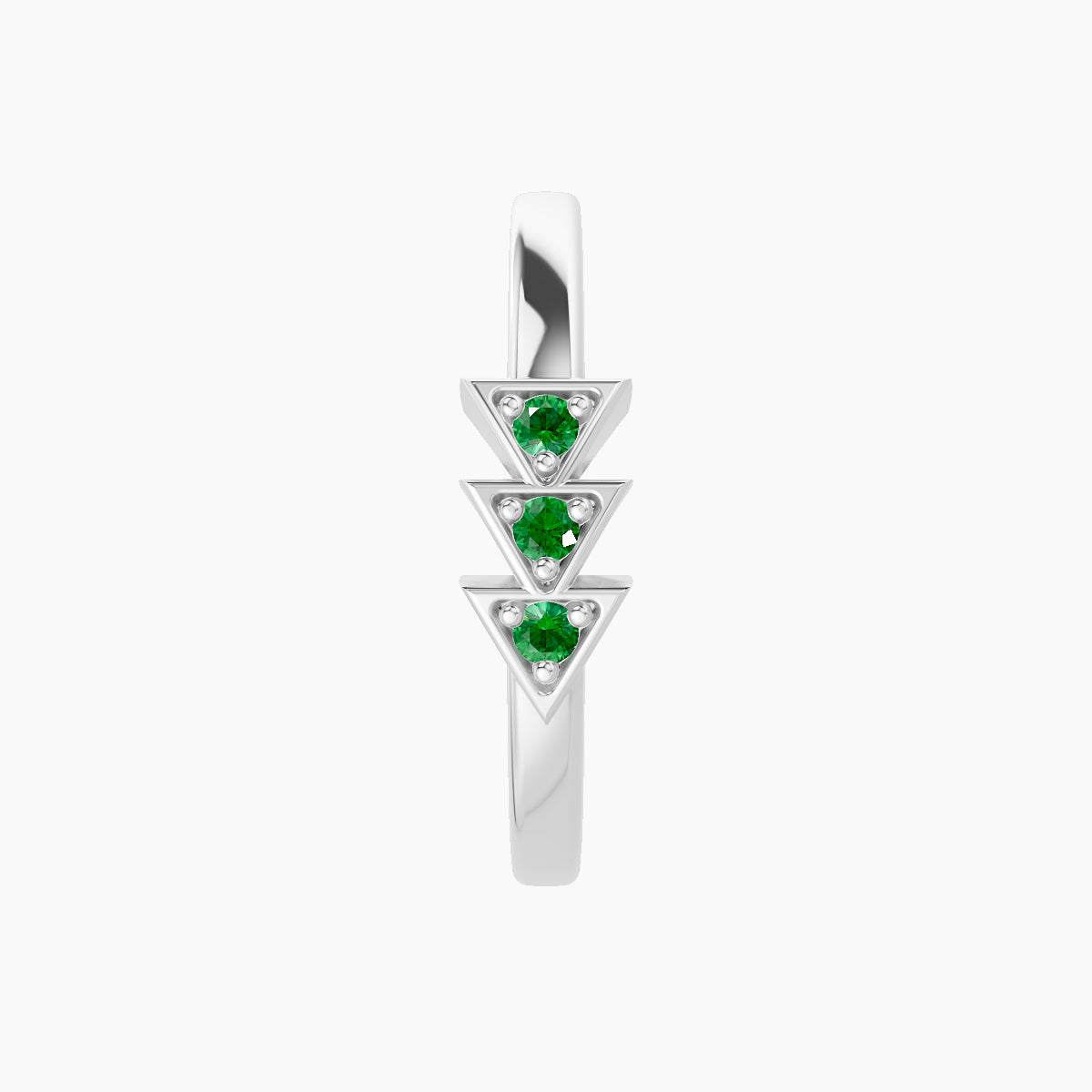 Cybele | 18k White Gold 11 mm Emerald Hoop Piercing