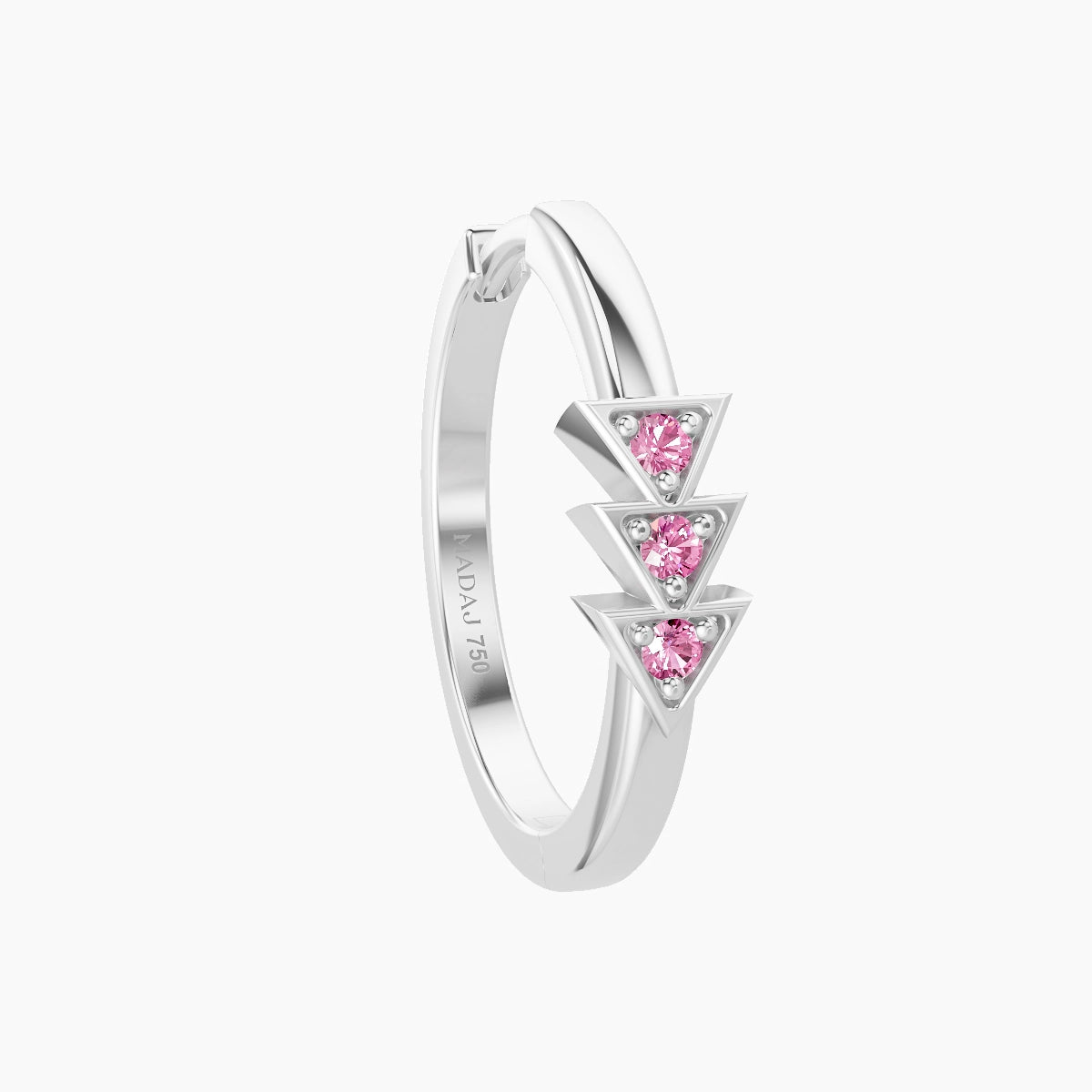 Cybele | 18k White Gold 11 mm Pink Sapphire Hoop Piercing