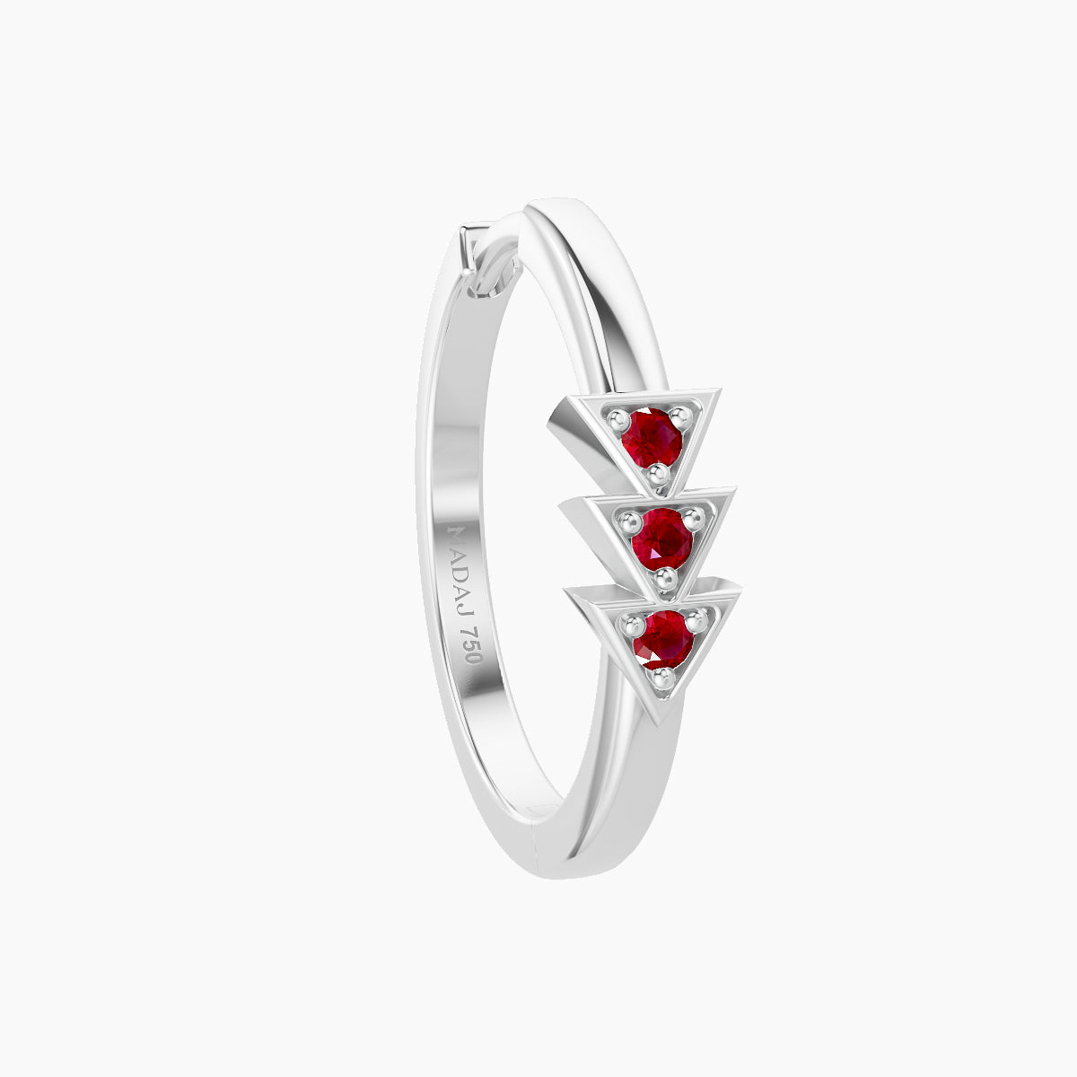 Cybele | 18k White Gold 11 mm Ruby Hoop Piercing