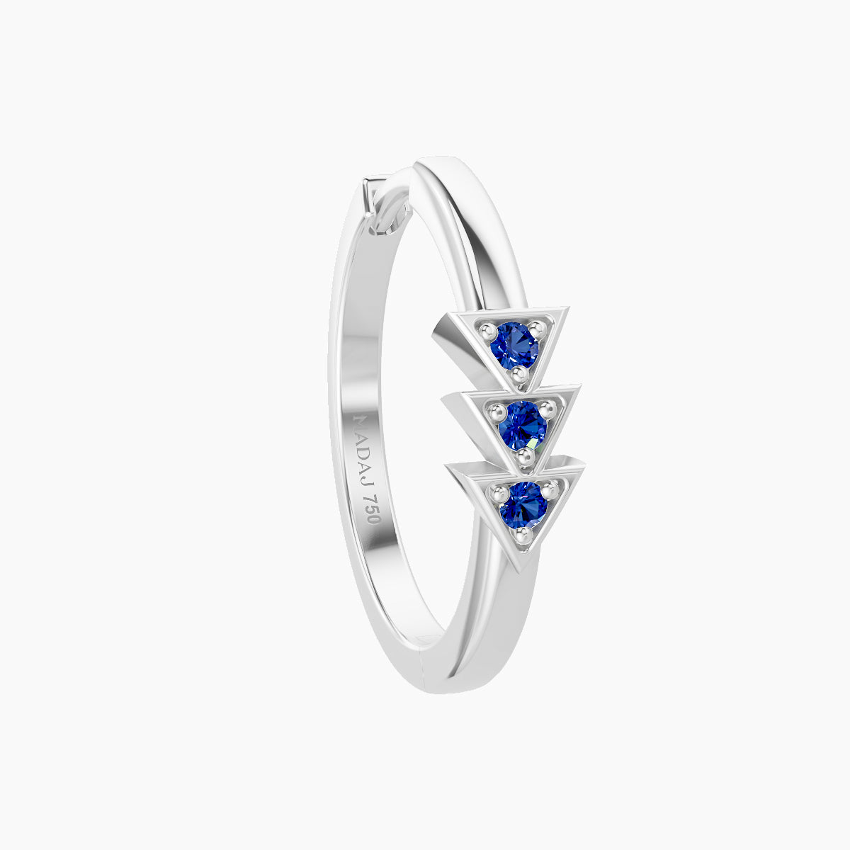 Cybele | 18k White Gold 11 mm Sapphire Hoop Piercing