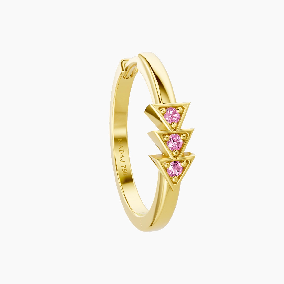 Cybele | 18k Yellow Gold 11 mm Pink Sapphire Hoop Piercing